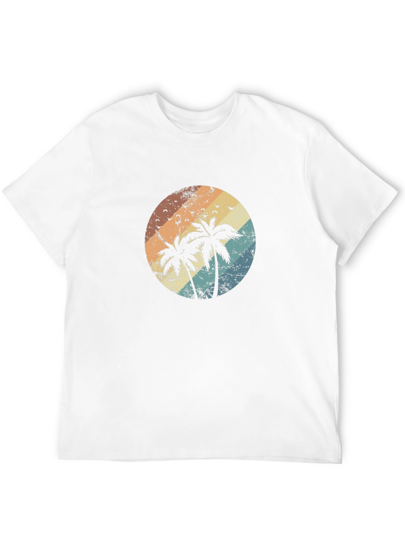 Black Retro Palm Tree Sunset Graphic T-Shirt view 12