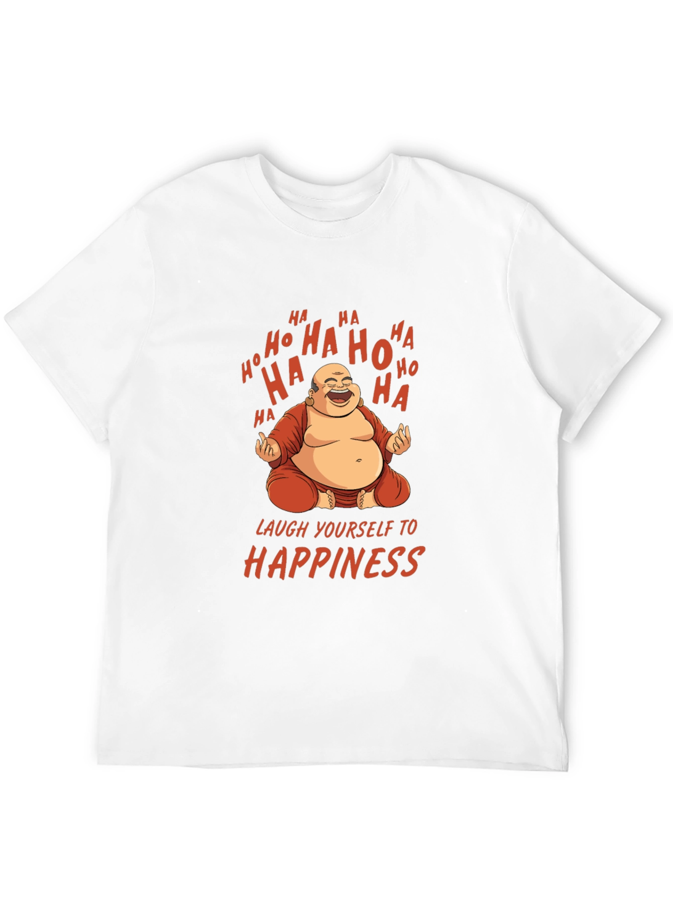 Black Laughing Buddha Graphic Tee - 'Happiness' view 12