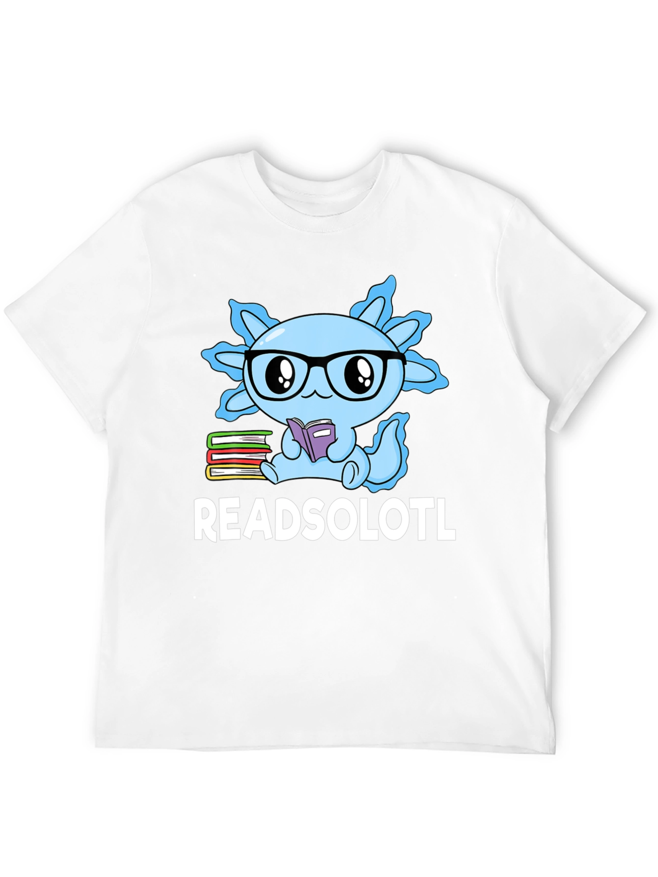 Black Readsolotl T-Shirt - Axolotl Reading Tee view 12