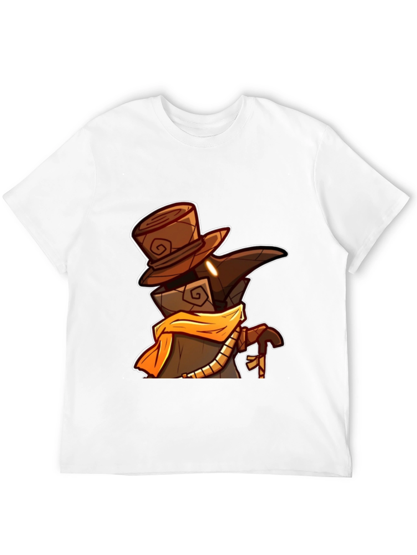 Black Plague Doctor Cartoon Graphic T-Shirt view 12