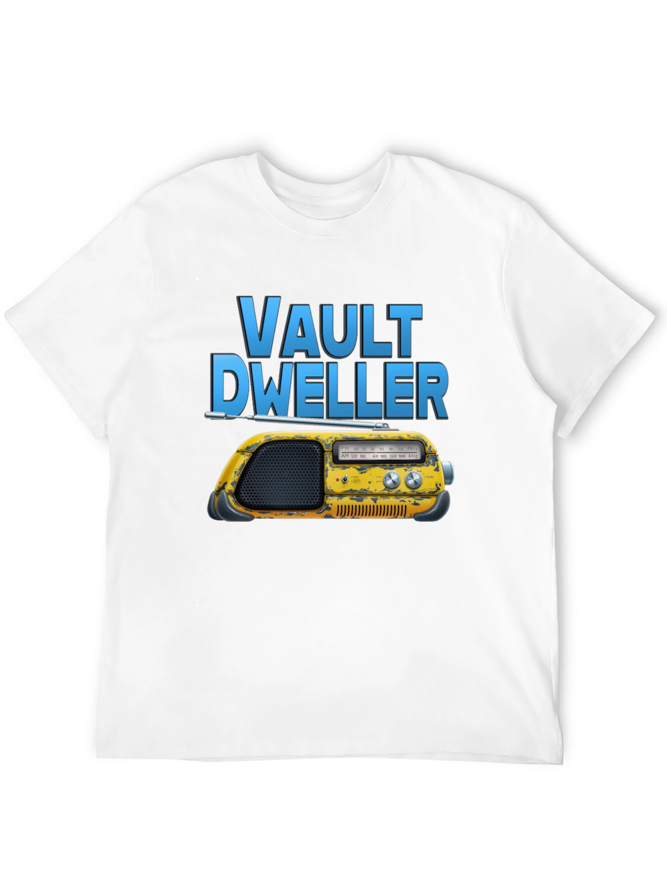 Black Vault Dweller Radio T-Shirt - Black Cotton Tee view 12