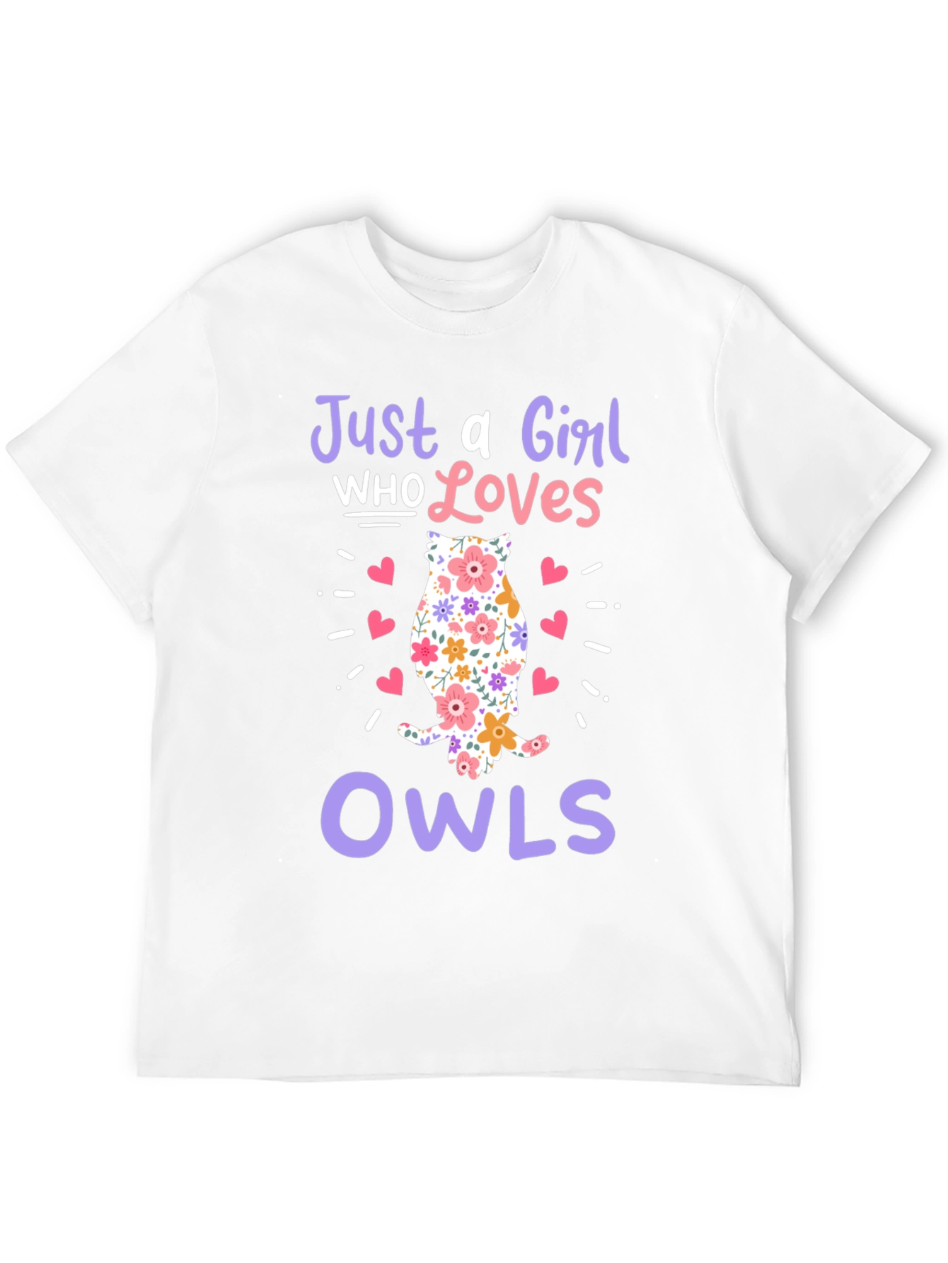 Just a Girl Who Loves Owls Black T-Shirt - 12