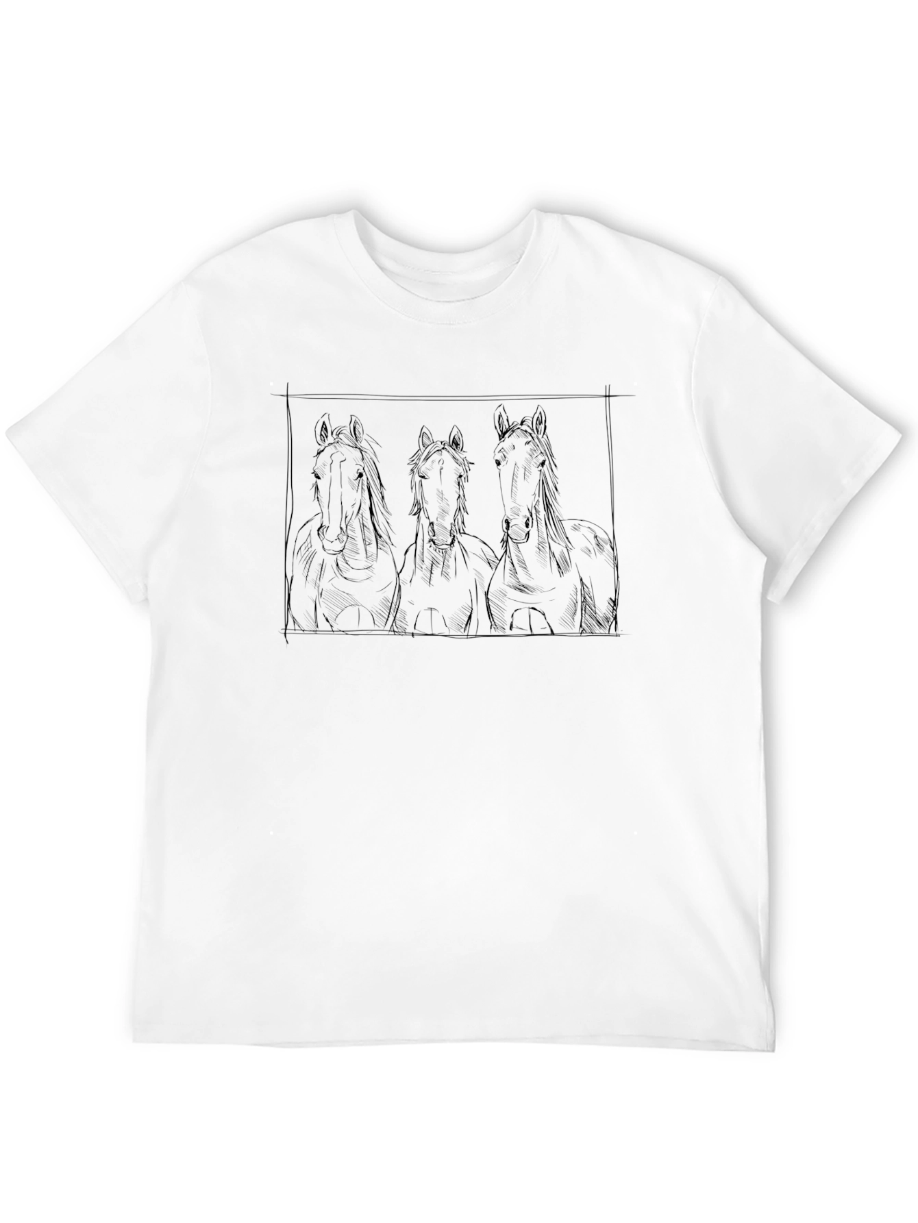 Black Horse Trio Graphic Tee - Unisex Crew Neck Shirt view 12
