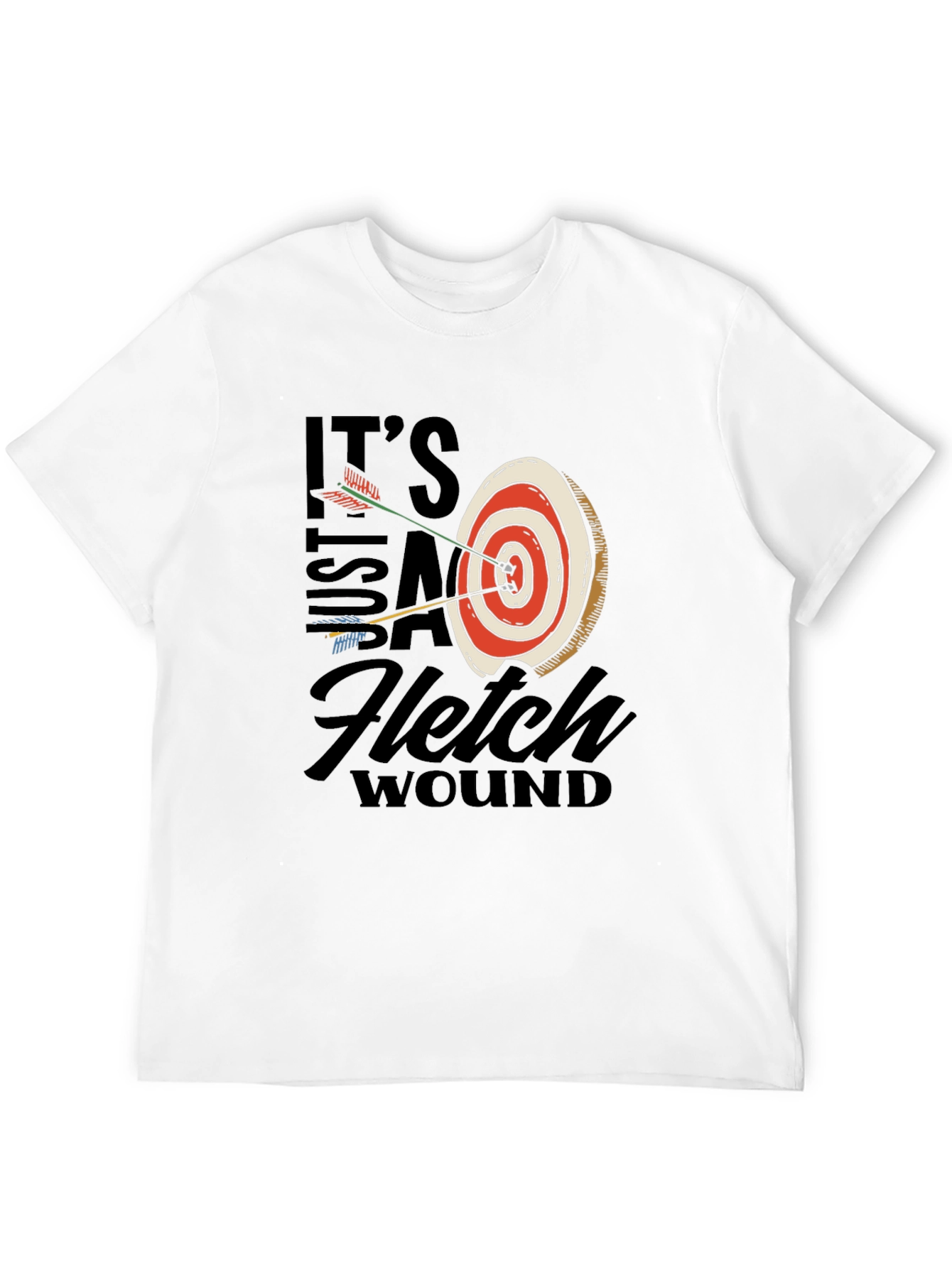 Black Archery Target T-Shirt: Just a Fletch Wound view 12