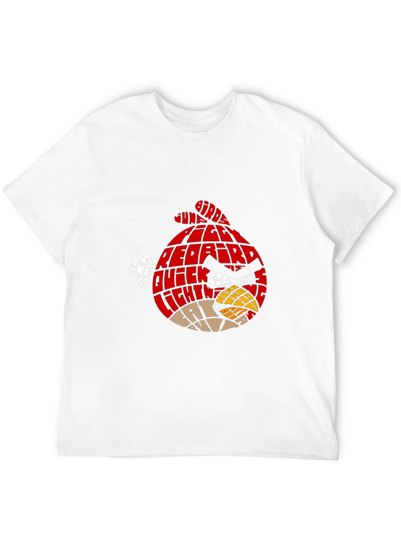Angry Birds Red Bird Word Art T-Shirt - Black - 12