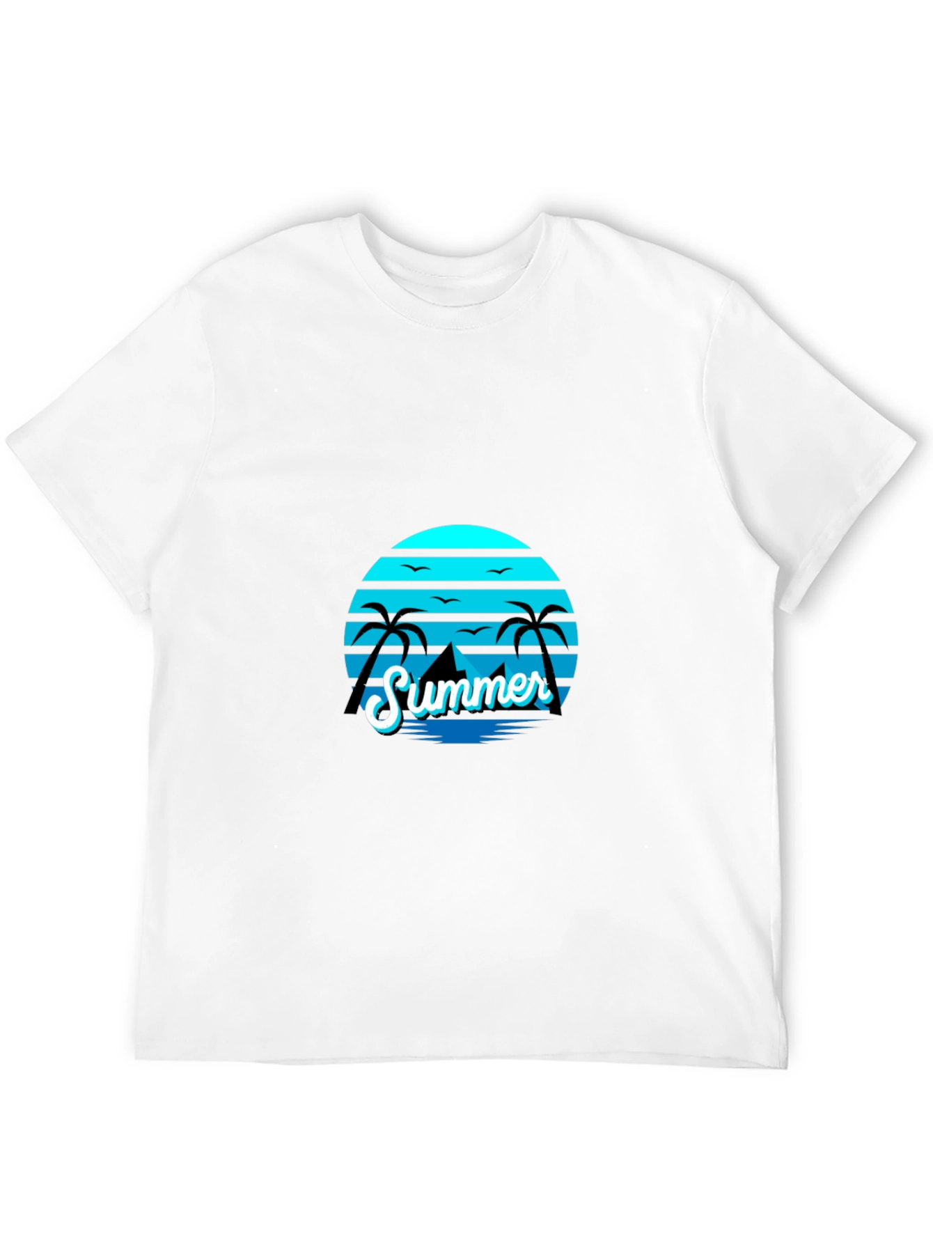 Black Summer Vibes Black T-Shirt - Beach Scene Graphic Tee view 12