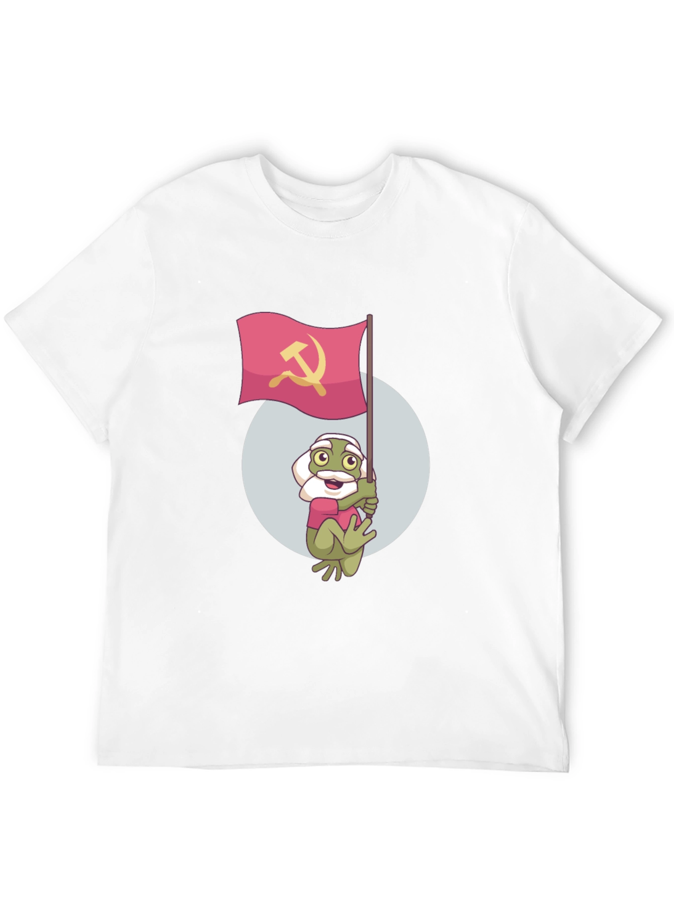 Black Frog Waving Hammer & Sickle Flag T-Shirt view 12