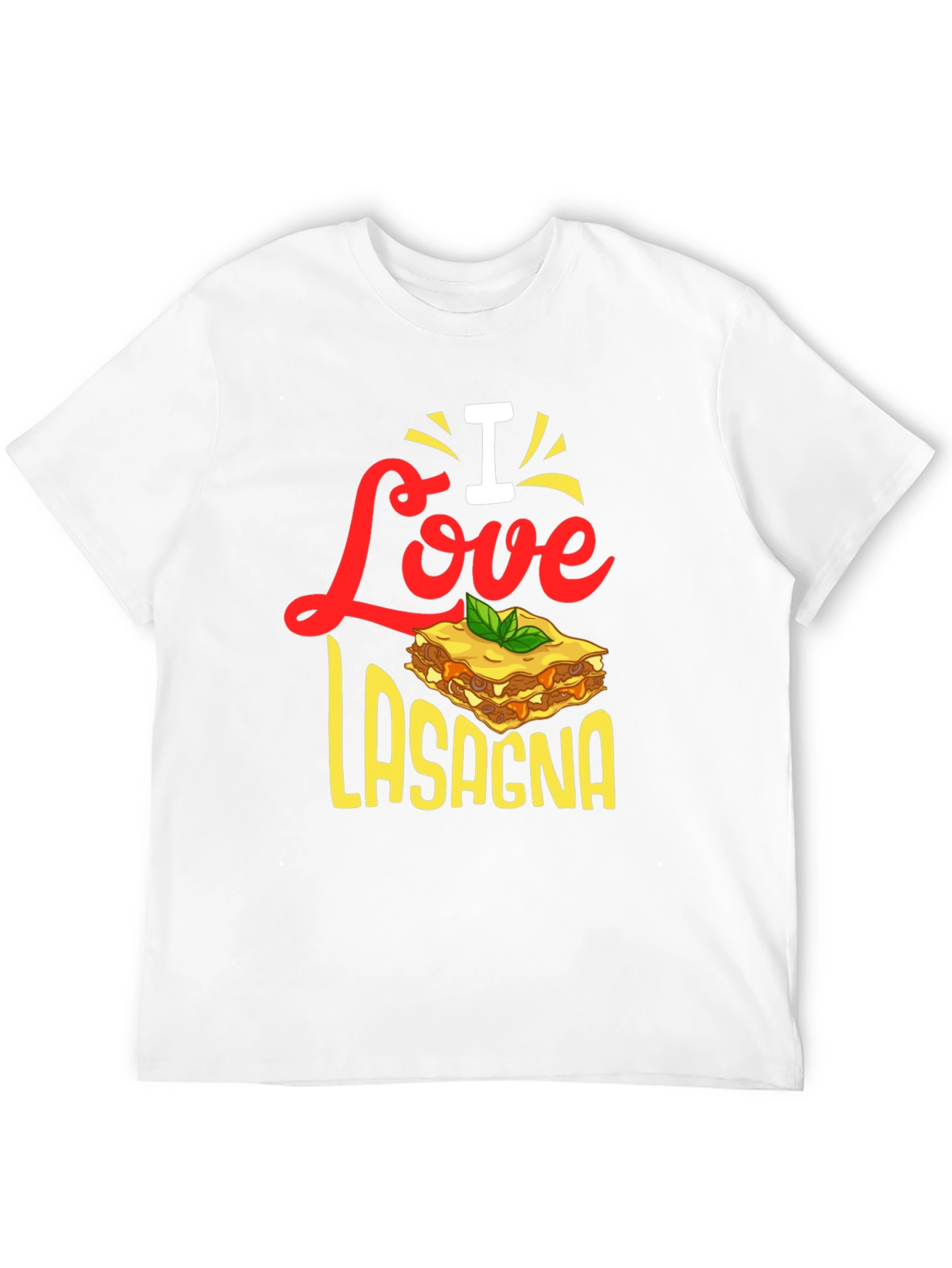 Black I Love Lasagna T-Shirt - Foodie Apparel view 12