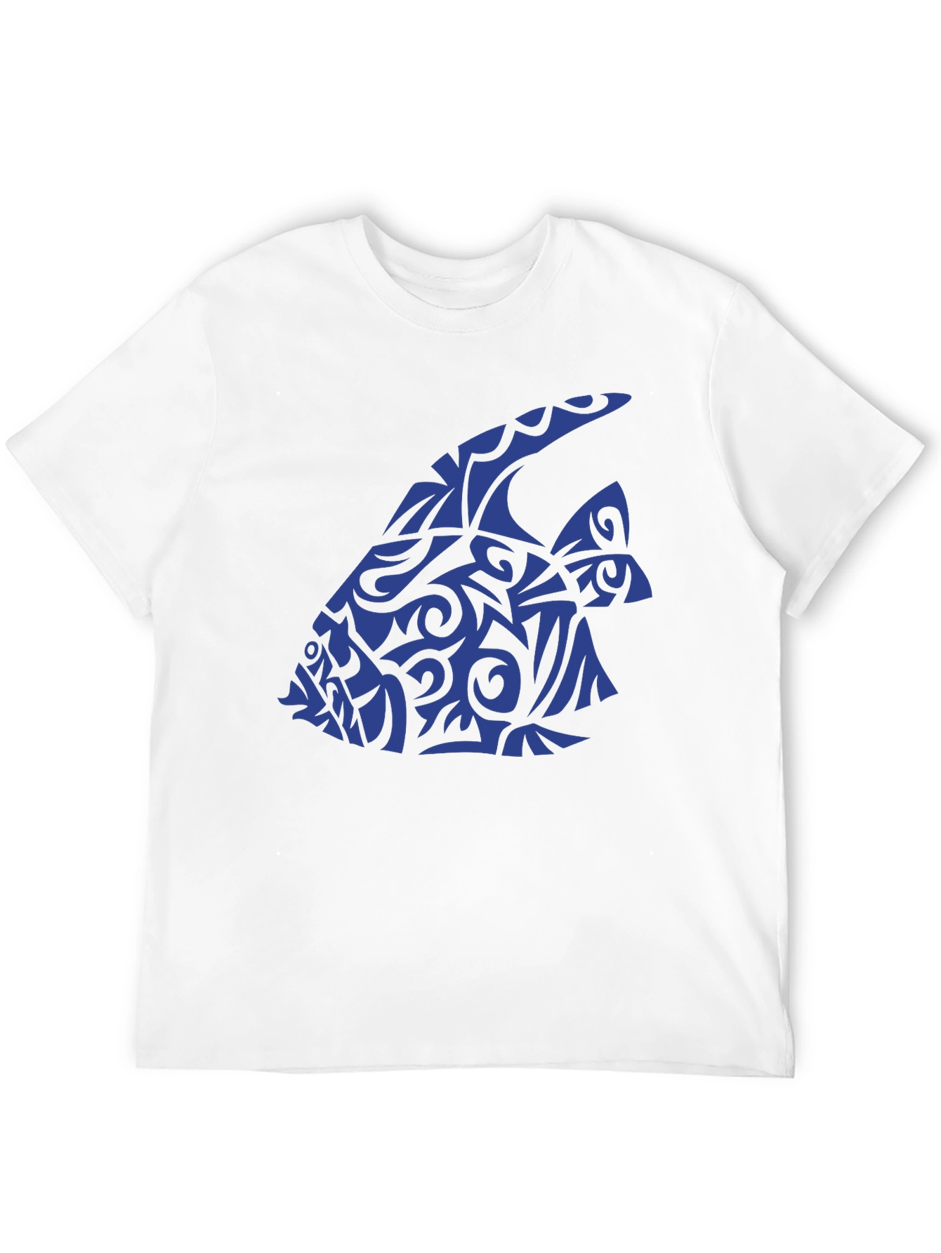 Black Tribal Fish Graphic Black T-Shirt view 12