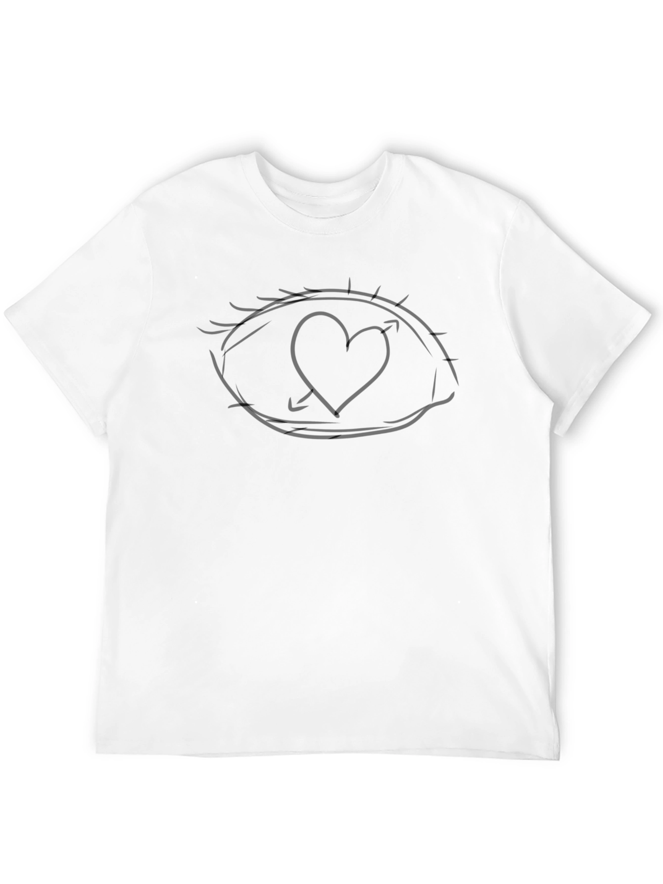 Black Heart Eye Graphic Tee - Black Cotton Casual Shirt view 12