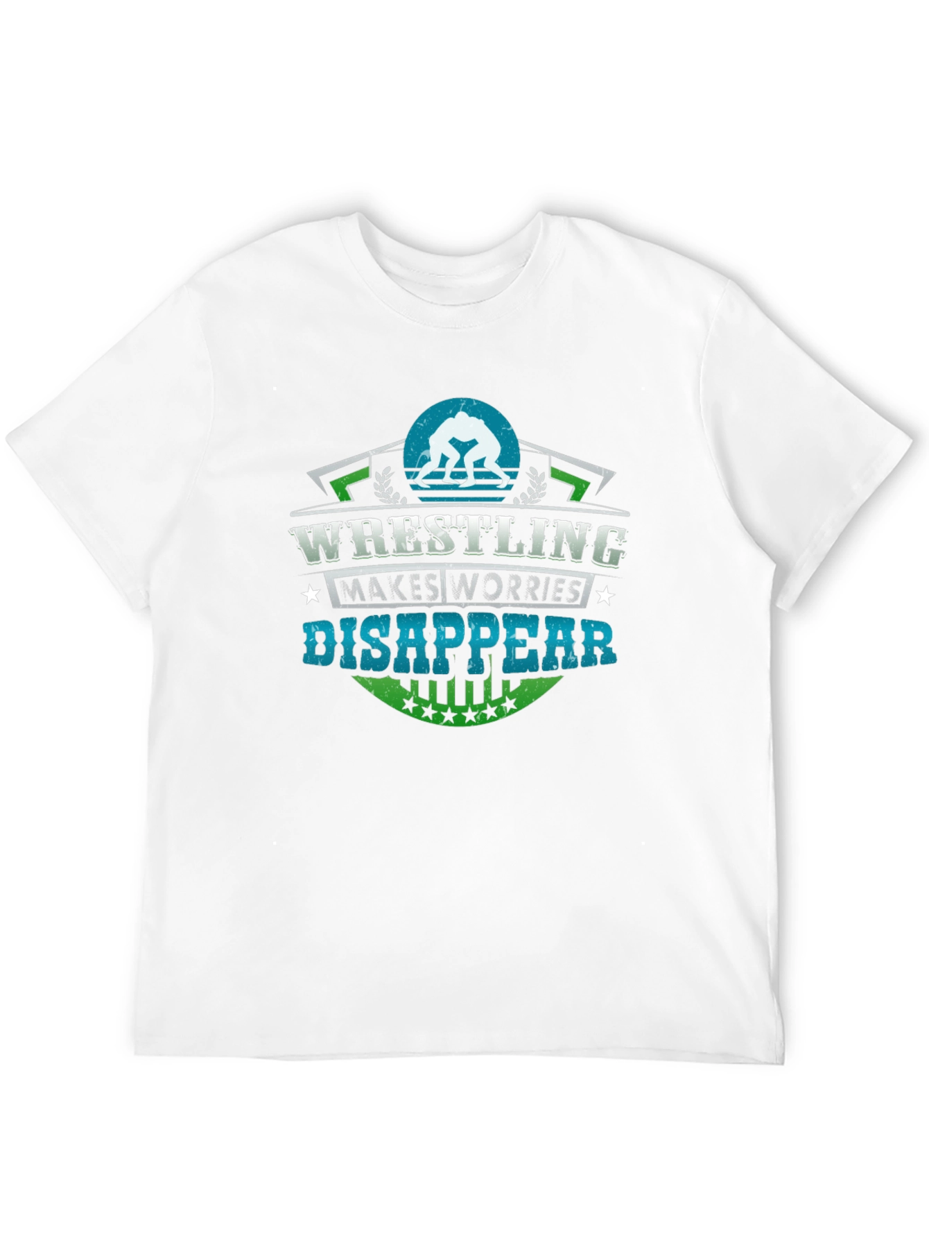 Wrestling Makes Worries Disappear Black T-Shirt - 12