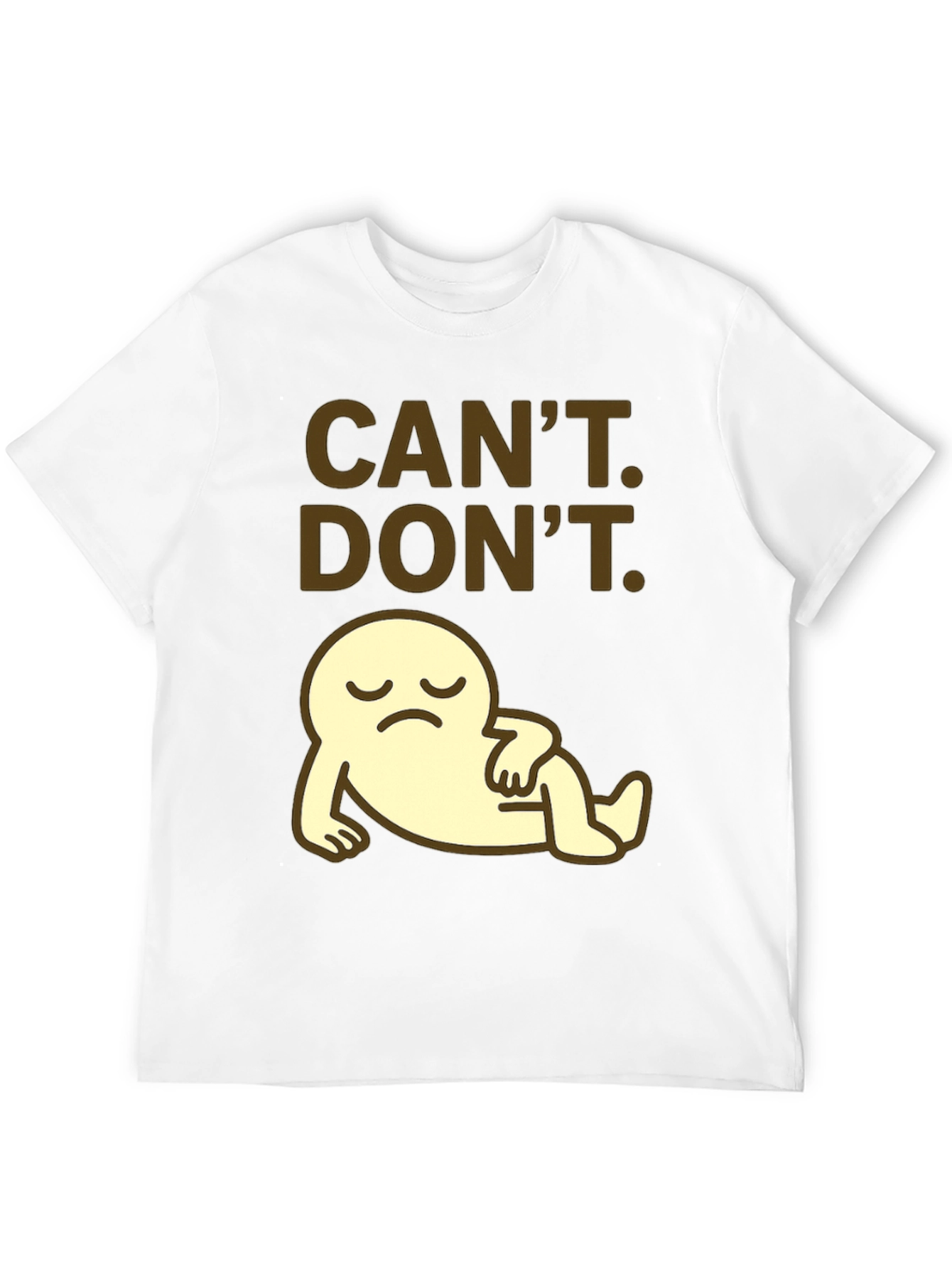 Black Can't. Don't. Graphic T-Shirt - Lazy Cartoon view 12