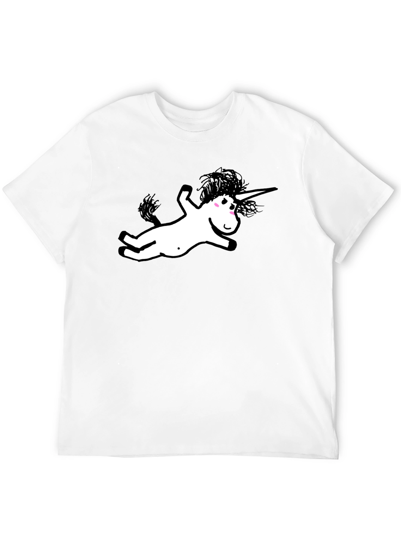 Black Black T-Shirt with Whimsical Unicorn Graphic view 12
