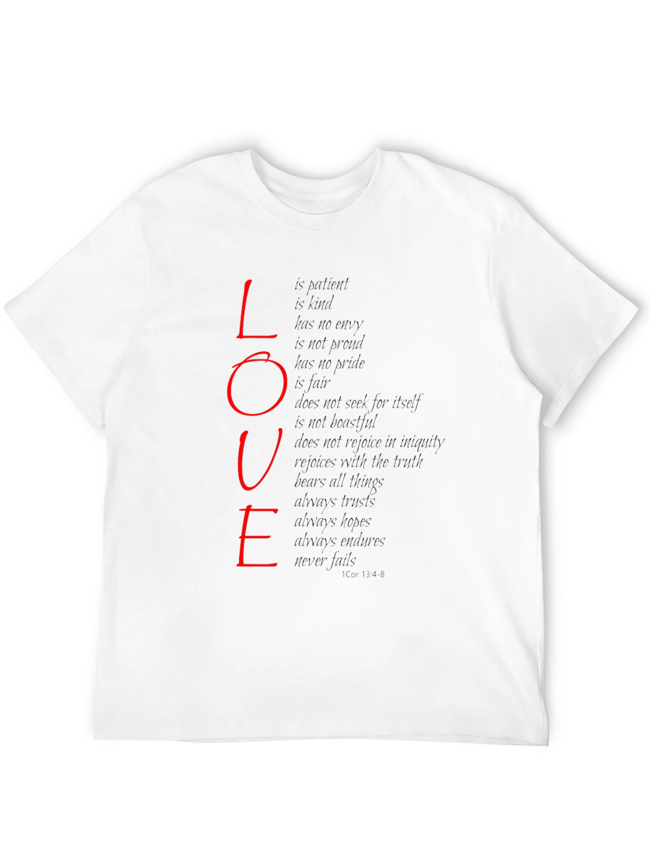 Black Love Scripture Print T-Shirt - Black view 12