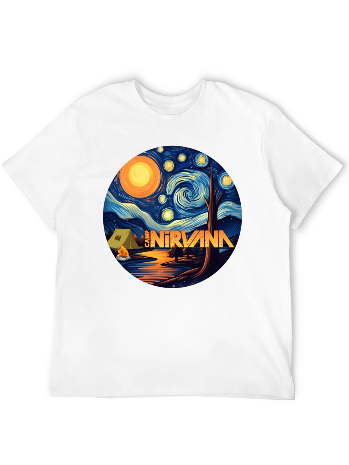 Black Camp Nirvana Starry Night T-Shirt view 12