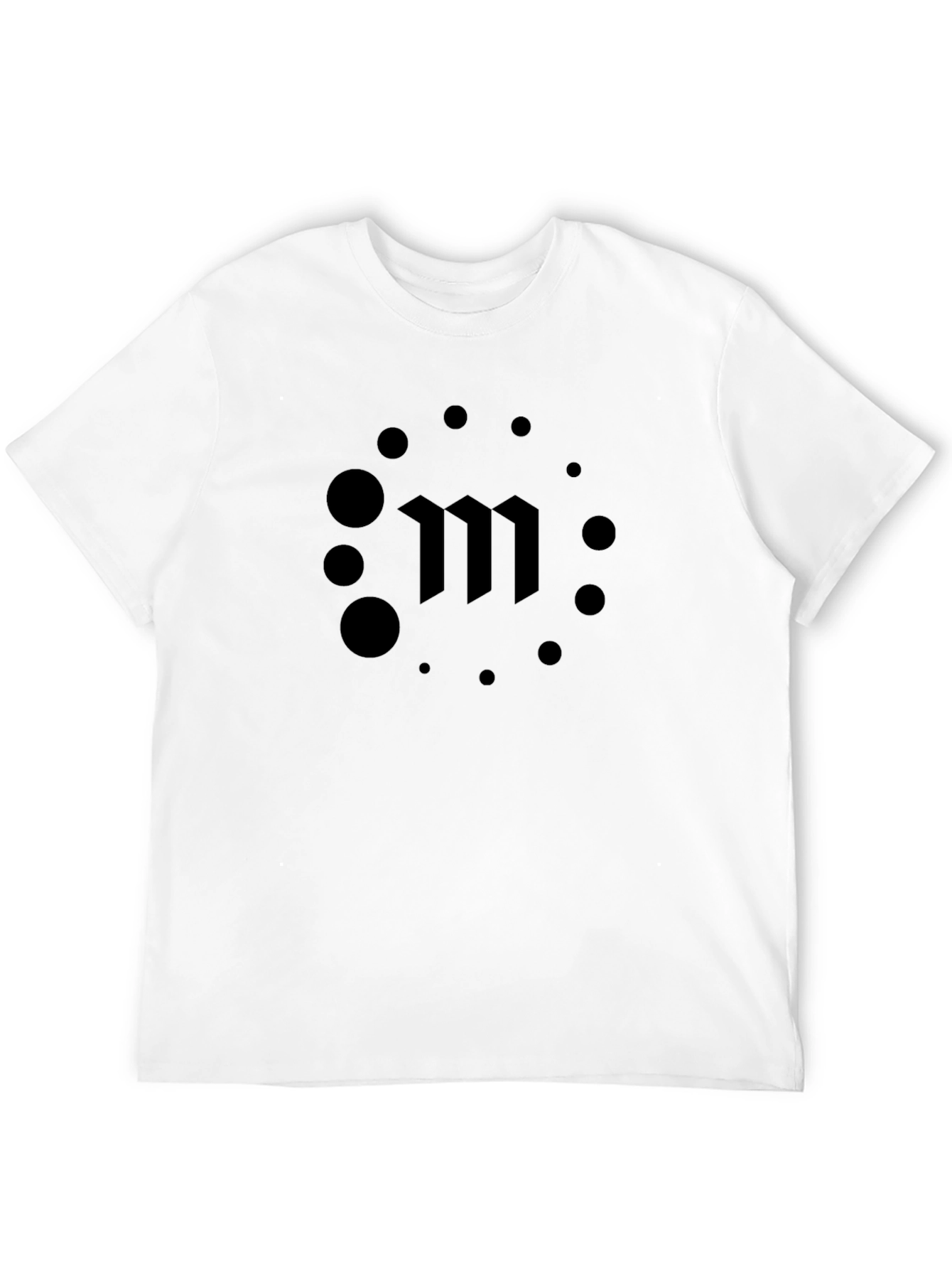 Black Men's Black T-Shirt with Modern 'M' Logo view 12
