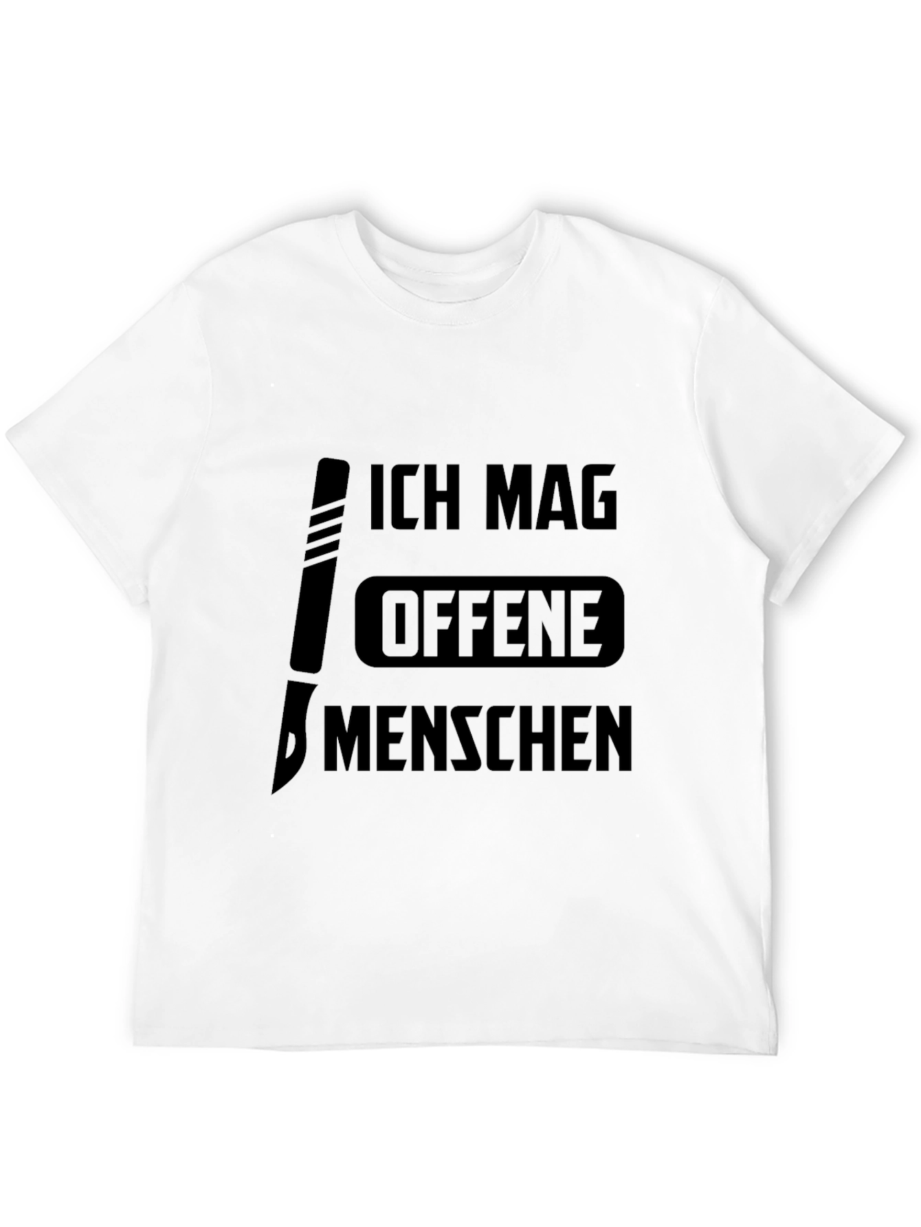 Black Funny German Saying T-Shirt - I Like Open People - Black view 12