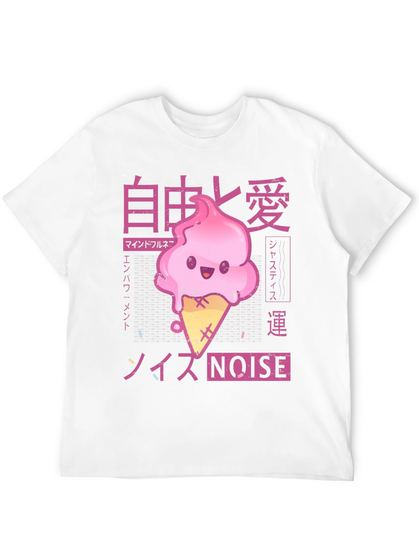 Black Kawaii Ice Cream Anime Graphic T-Shirt view 12