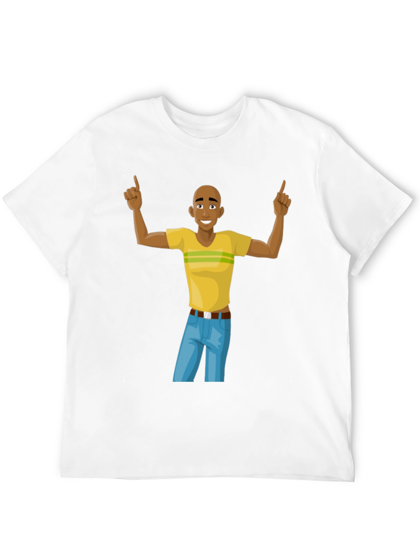 Black Cartoon Man Graphic T-Shirt - Black Cotton Tee view 12