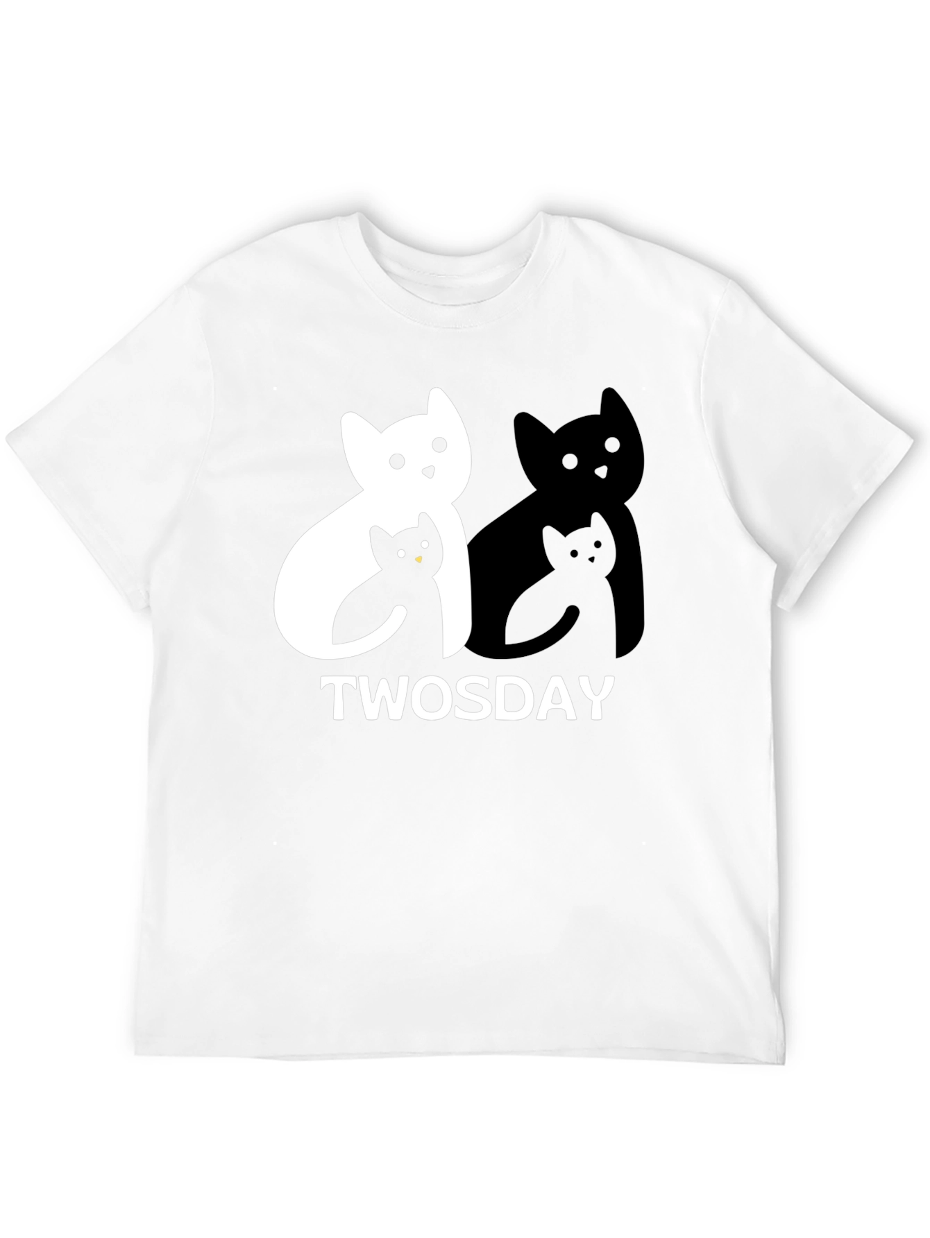 Black Twosday Cat T-Shirt - Black Graphic Tee view 12