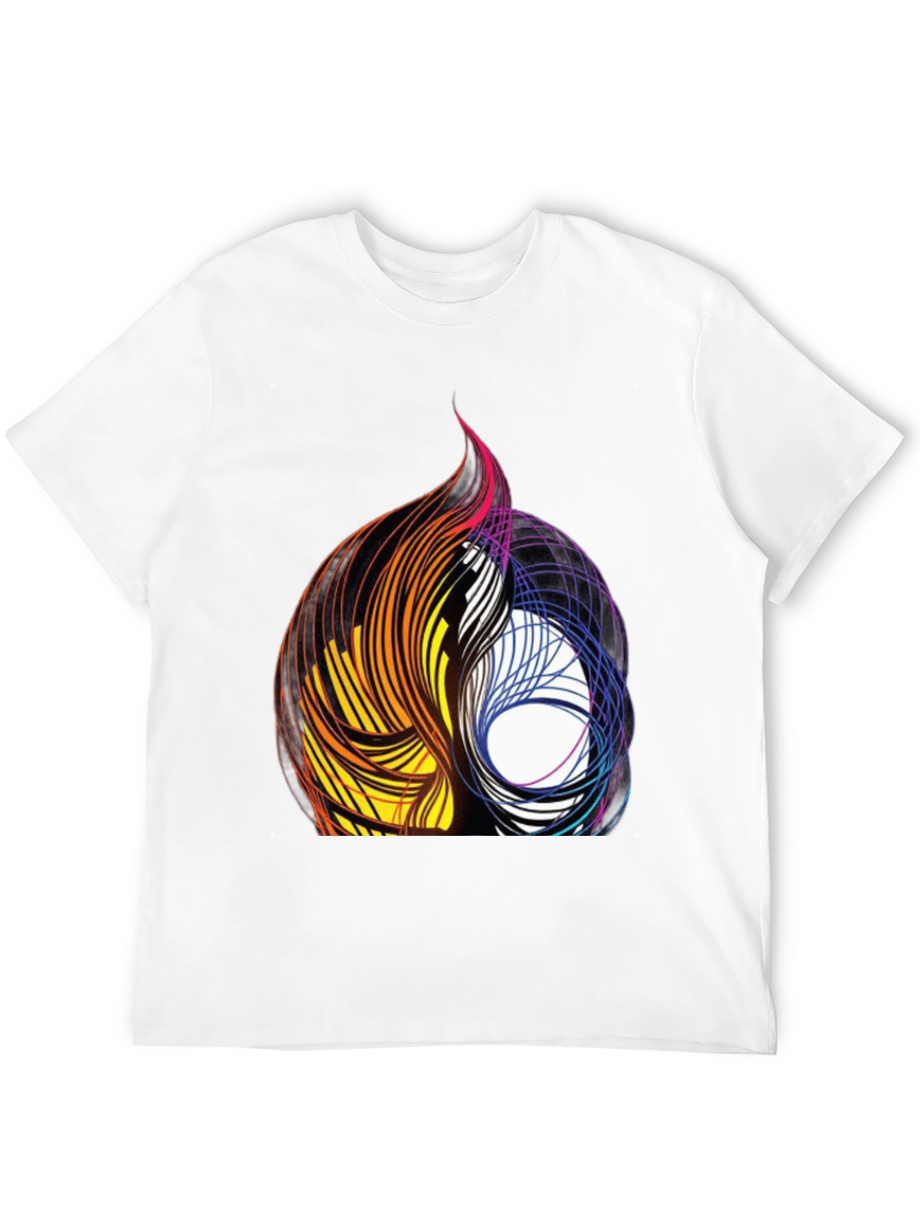 Black Abstract Swirl Graphic Black Tee view 12