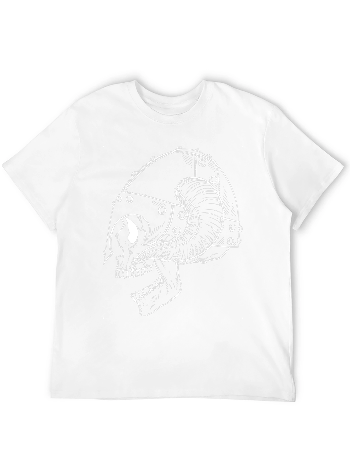 Black Skull Viking Helmet T-Shirt - Black Graphic Tee view 12