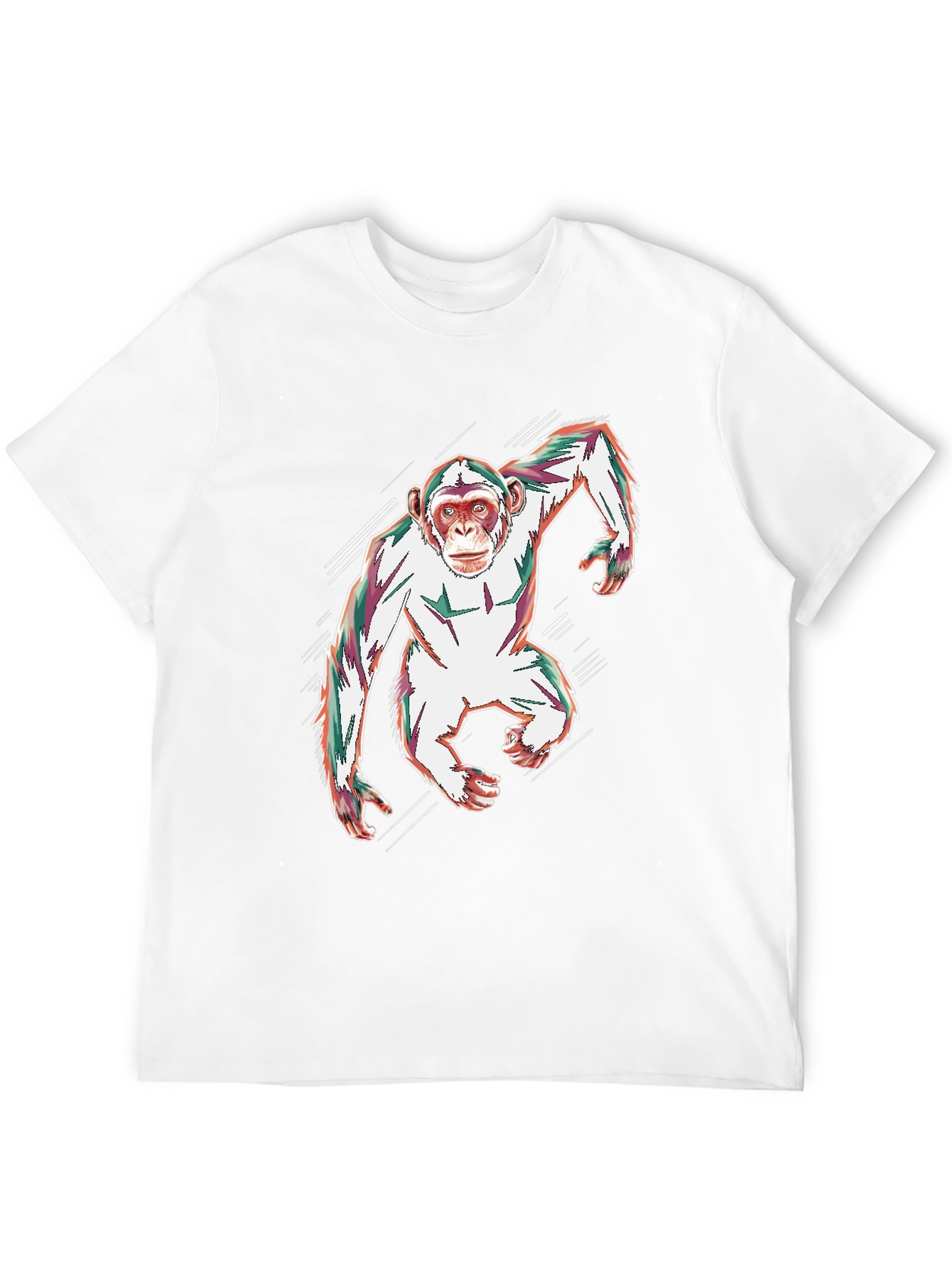 Black Abstract Monkey Graphic Black T-Shirt view 12