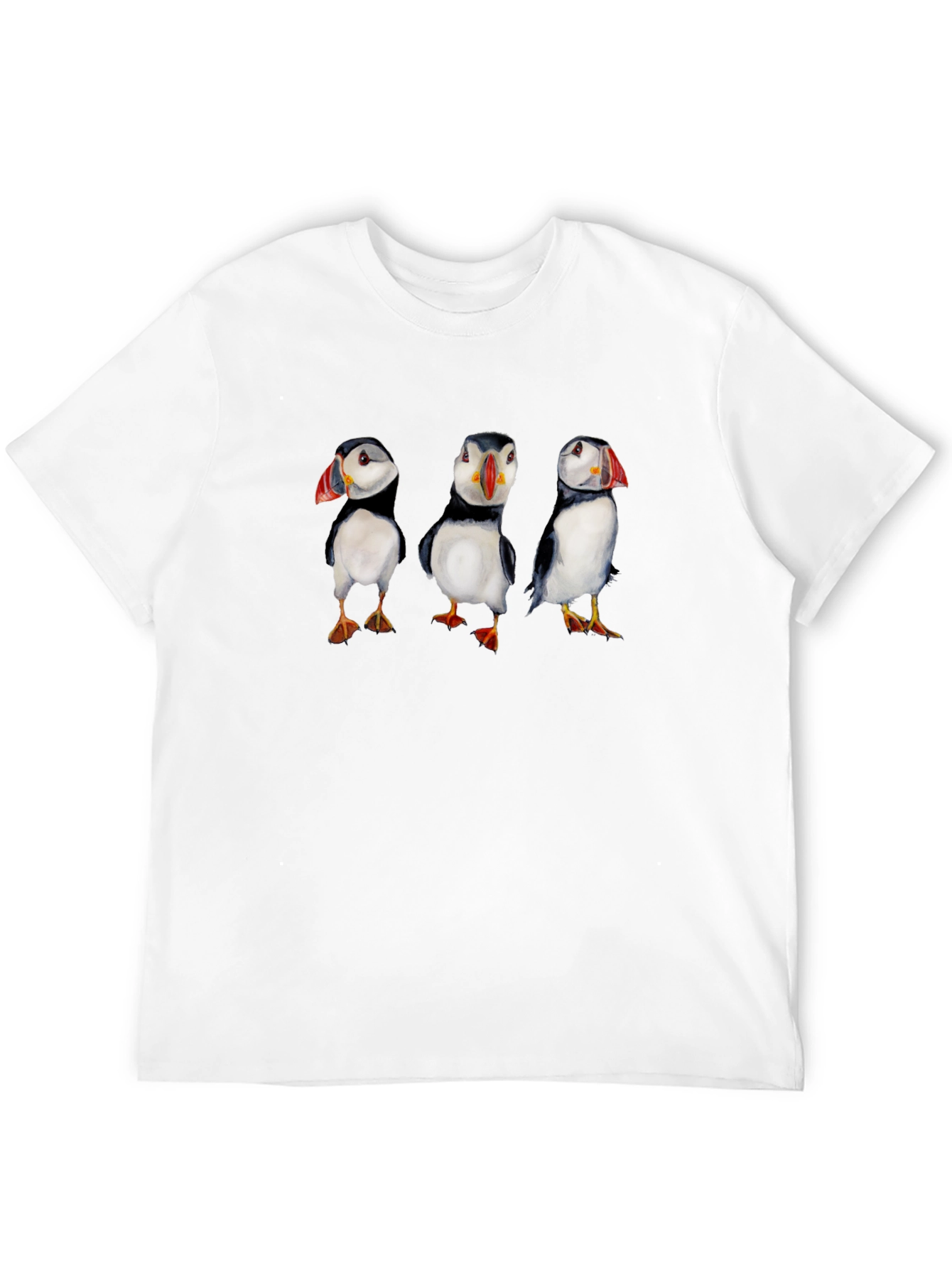 Black Puffin Print Black T-Shirt view 12