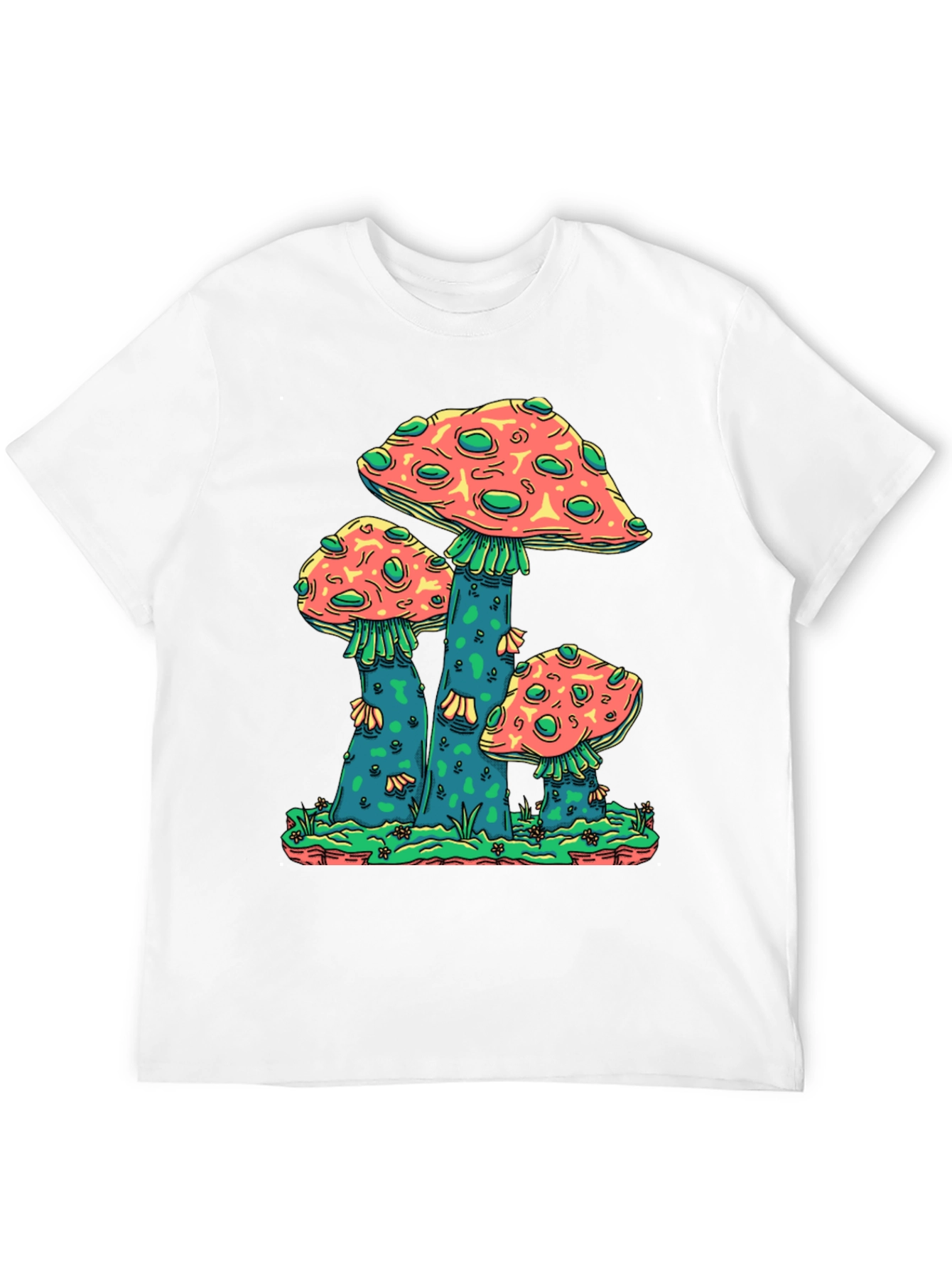 Black Mushroom Graphic Print Crew Neck T-Shirt view 12