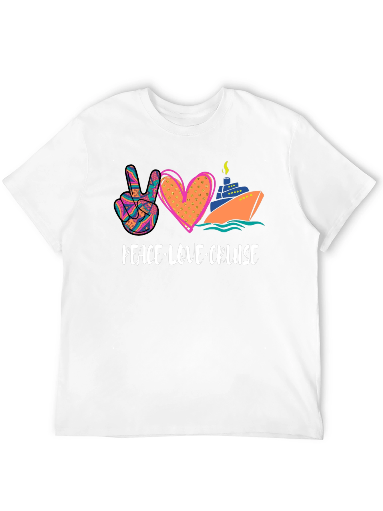 Black Peace Love Cruise Graphic T-Shirt view 12