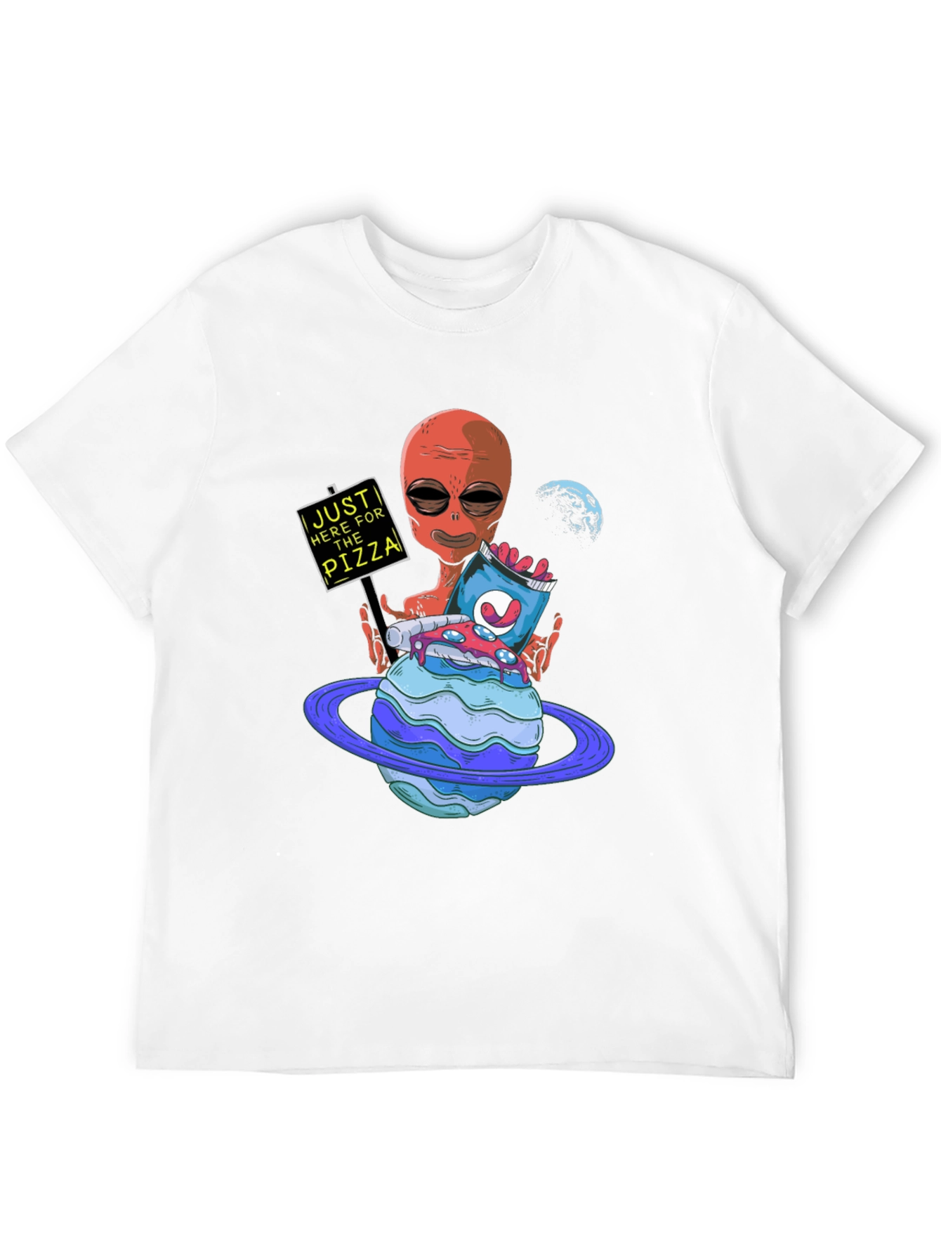 Black Alien Pizza Lover Graphic Tee view 12