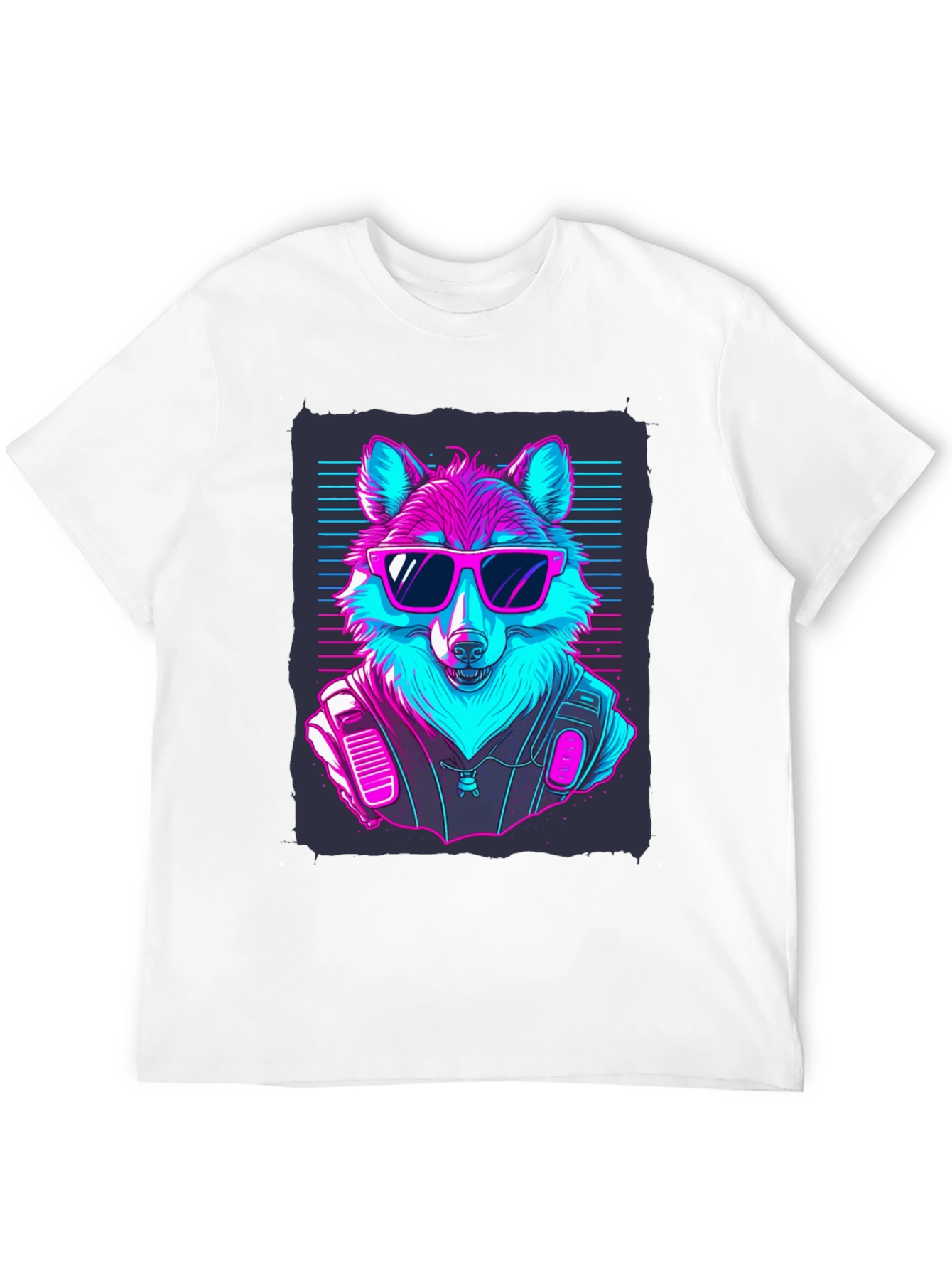Black Retro Wolf T-Shirt: Cool Canine Vibes view 12