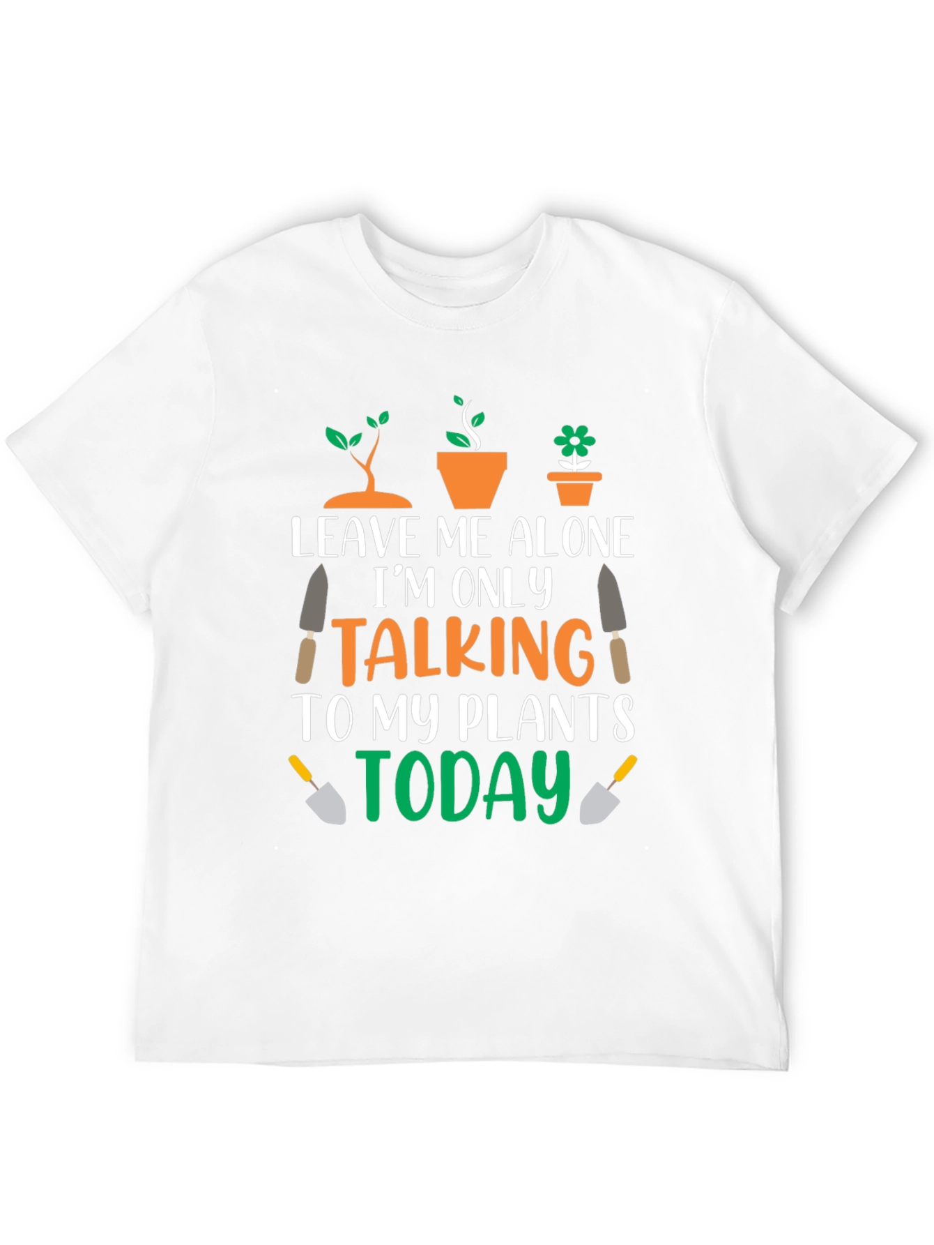Black Leave Me Alone Talking to Plants T-Shirt view 12