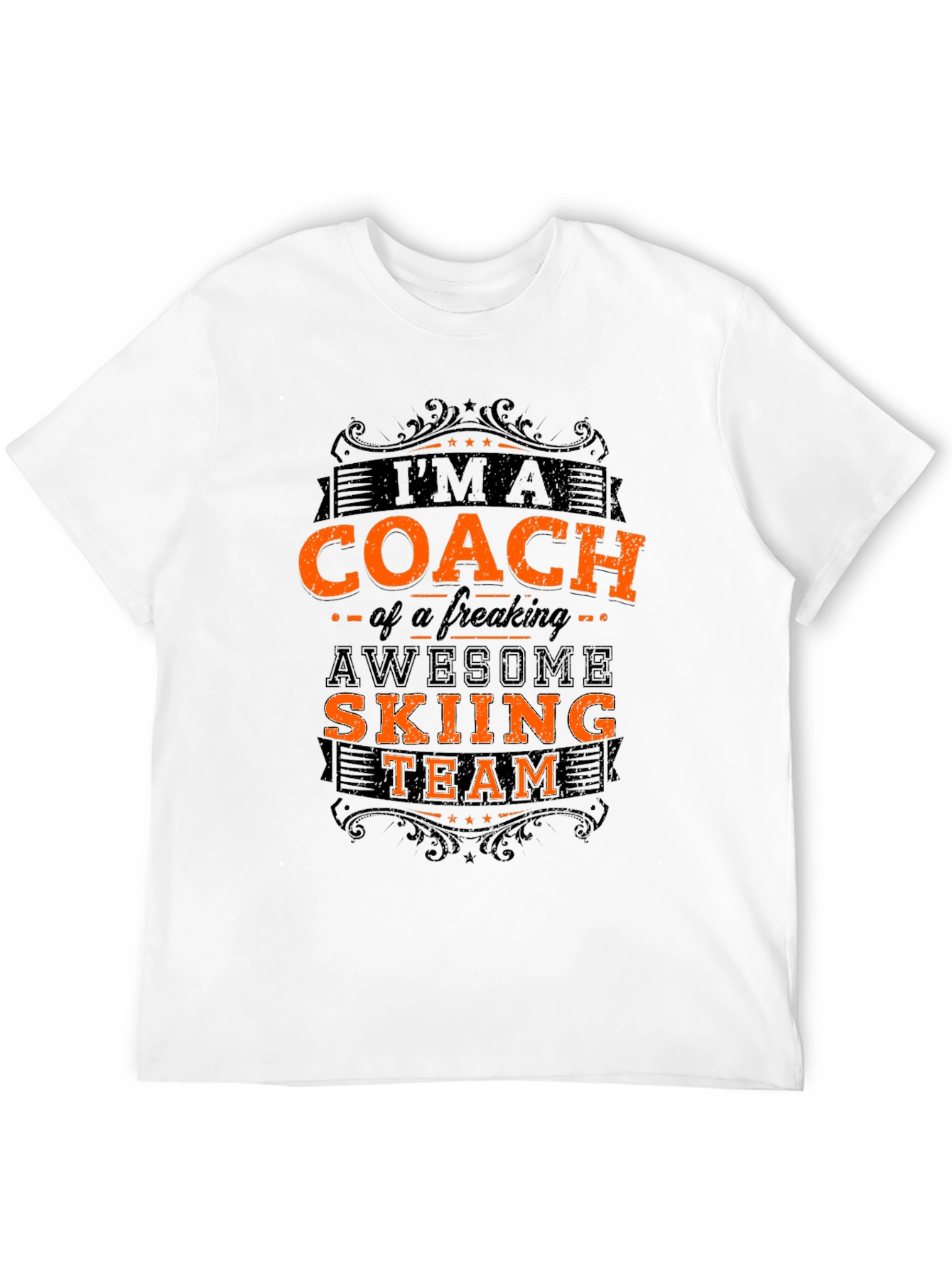 Black Coach Awesome Skiing Team Black Graphic T-Shirt view 12