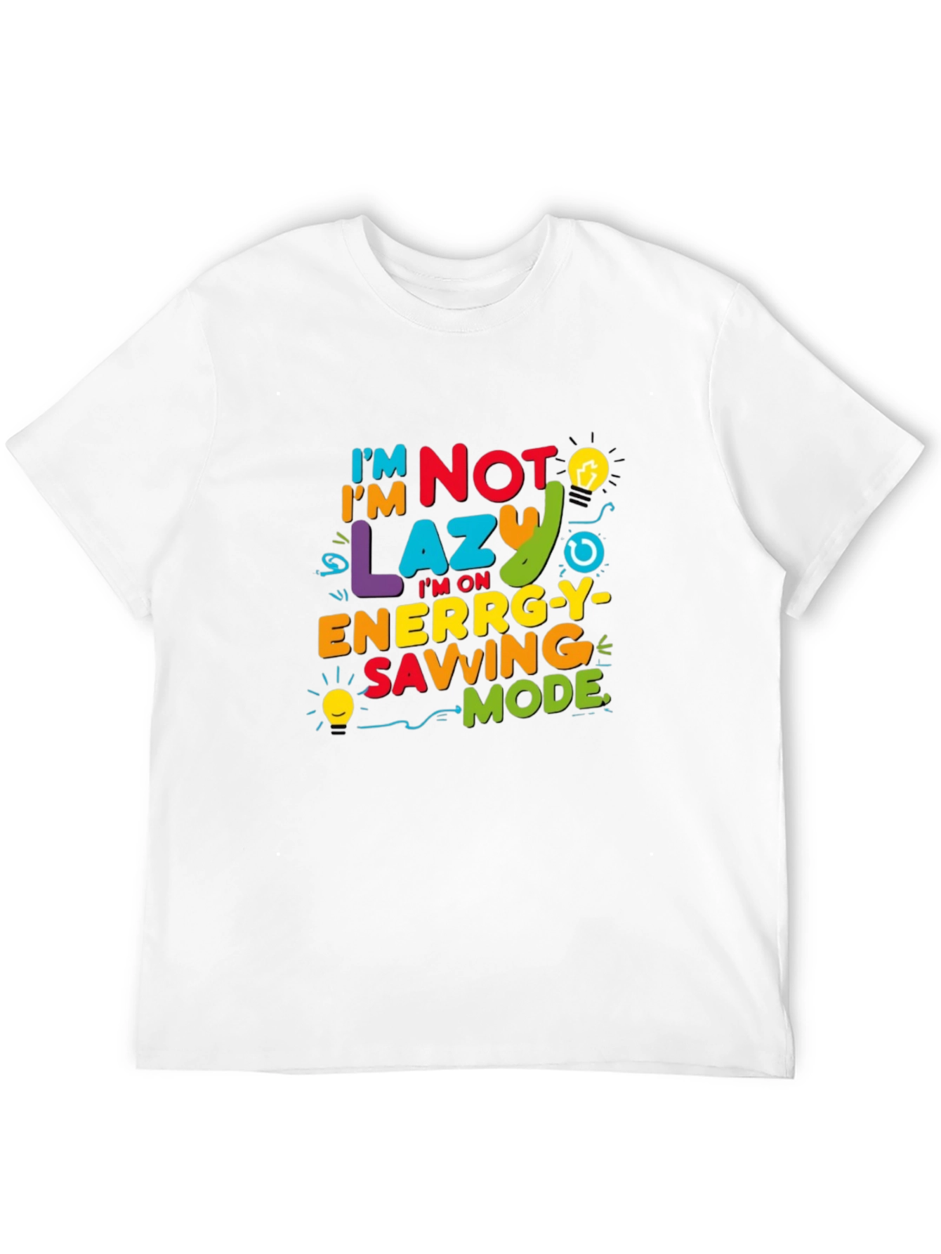Black Funny I'm Not Lazy Energy Saving Mode Black T-Shirt view 12