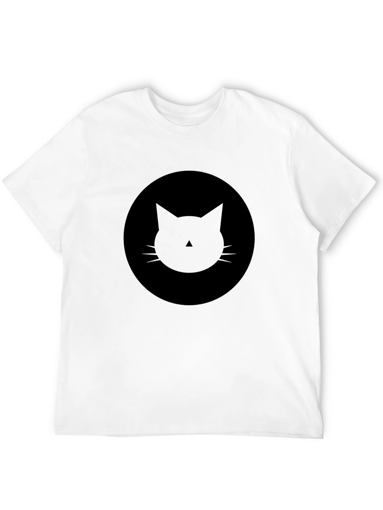 Black Minimalist Black Cat Graphic Tee - Soft Cotton Blend view 12