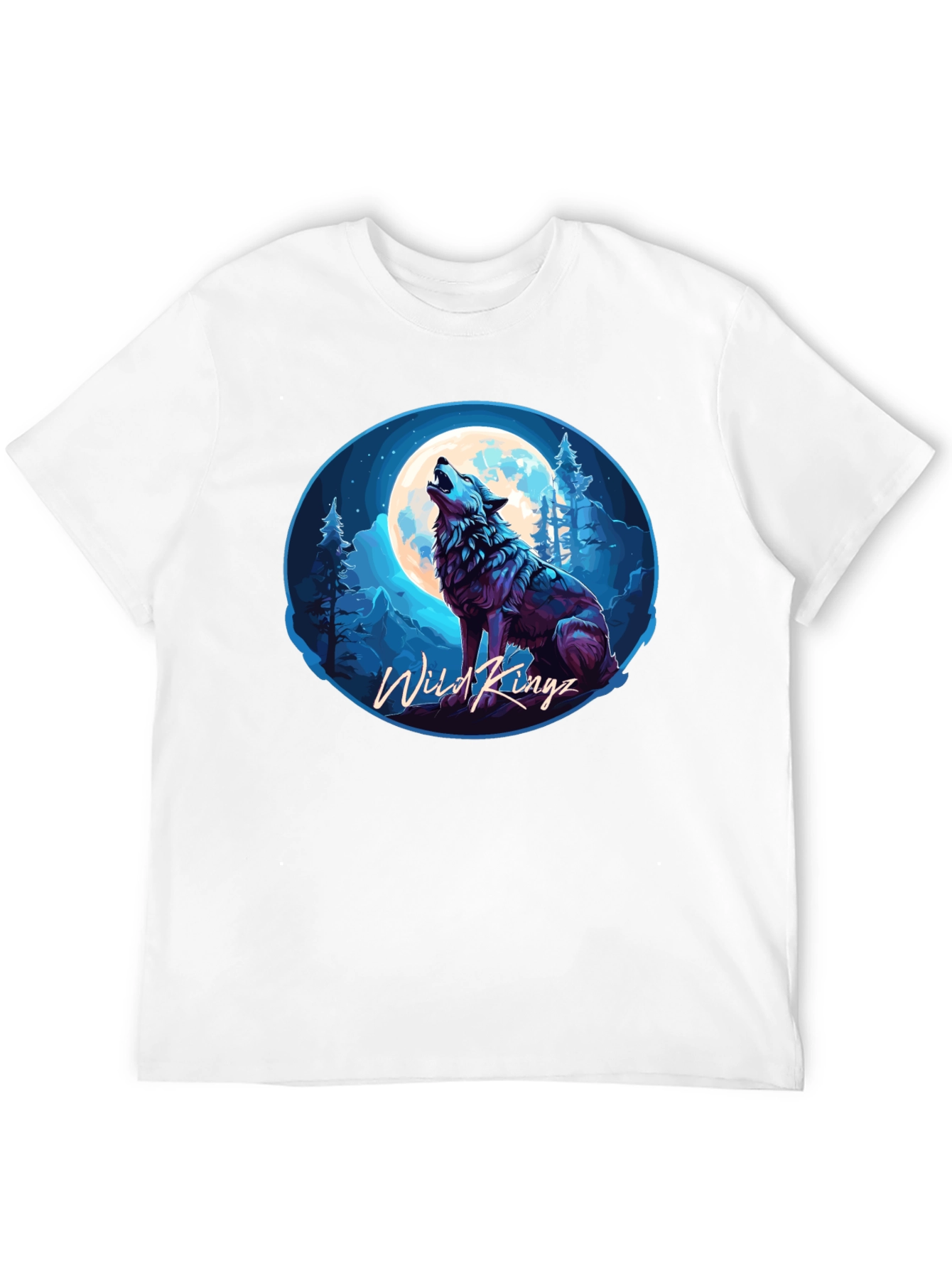 Black Wild Kingz Wolf Moon T-Shirt - Black view 12