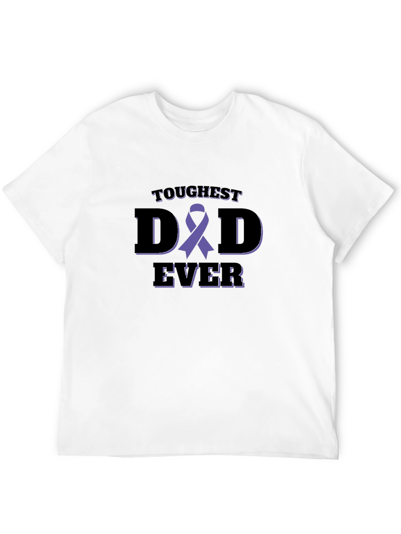 Black Toughest Dad Ever Awareness Ribbon Black T-Shirt view 12