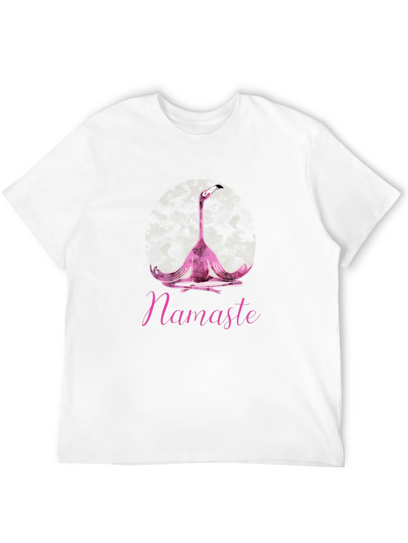 Black Namaste Yoga Flamingo T-Shirt - Black Cotton Tee view 12