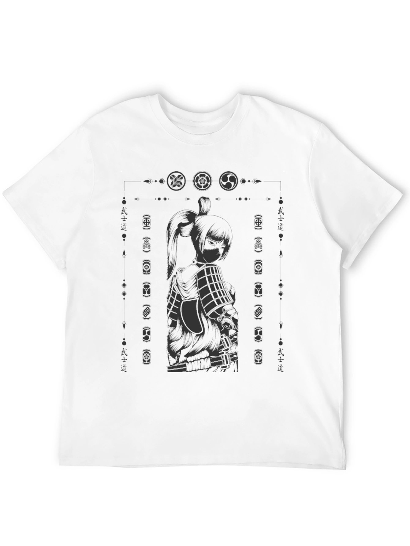 Black Samurai Graphic Black T-Shirt view 12