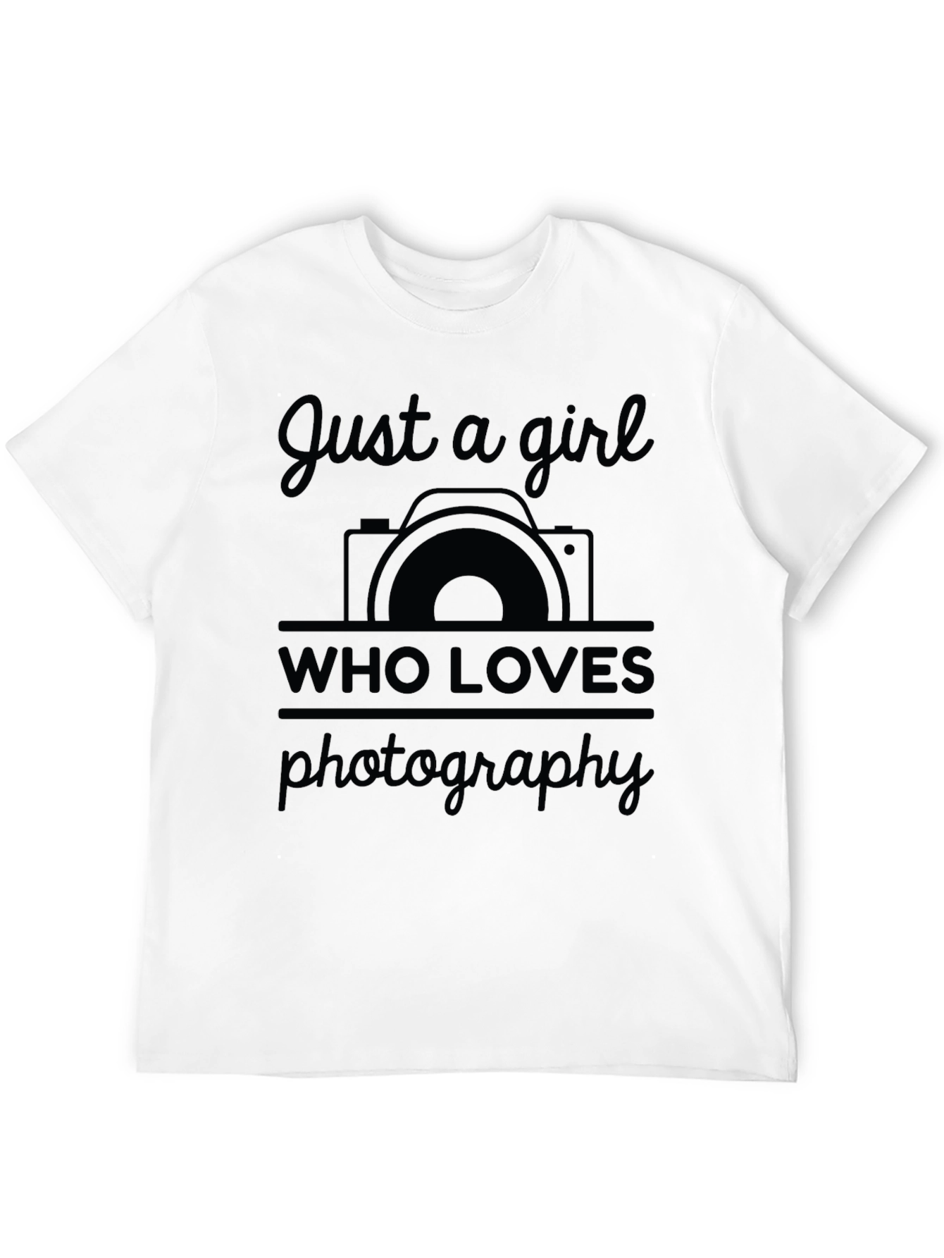 Black Just a Girl Who Loves Photography T-Shirt view 12