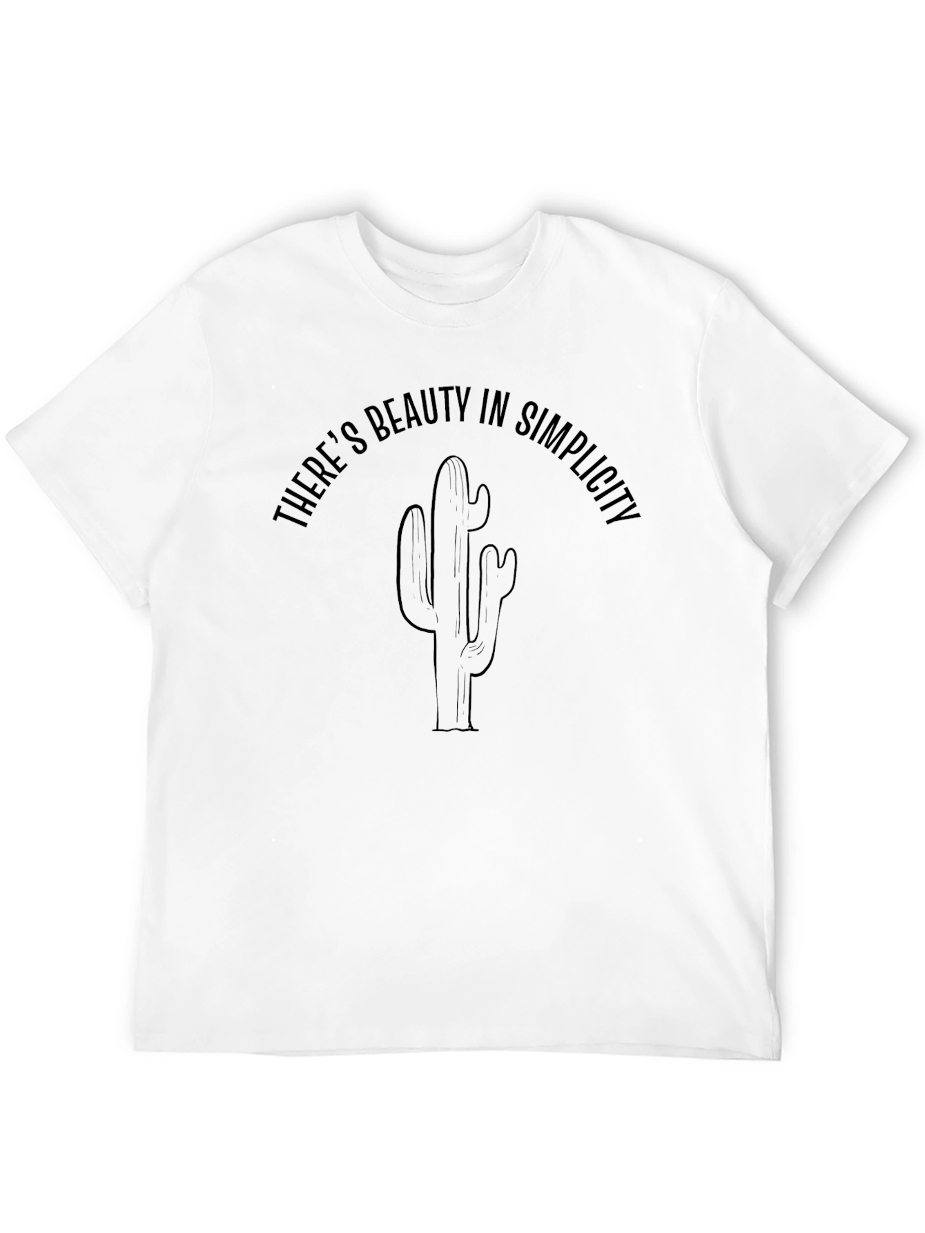Black Simplicity Cactus Graphic Tee - Soft Cotton Blend view 12