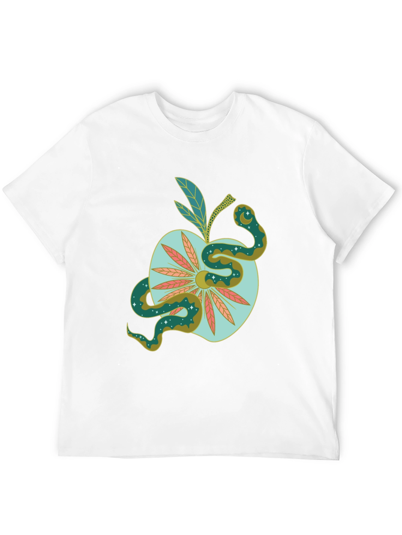 Black Serpent Apple Graphic Tee - Unique Design, Stylish Black T-Shirt view 12