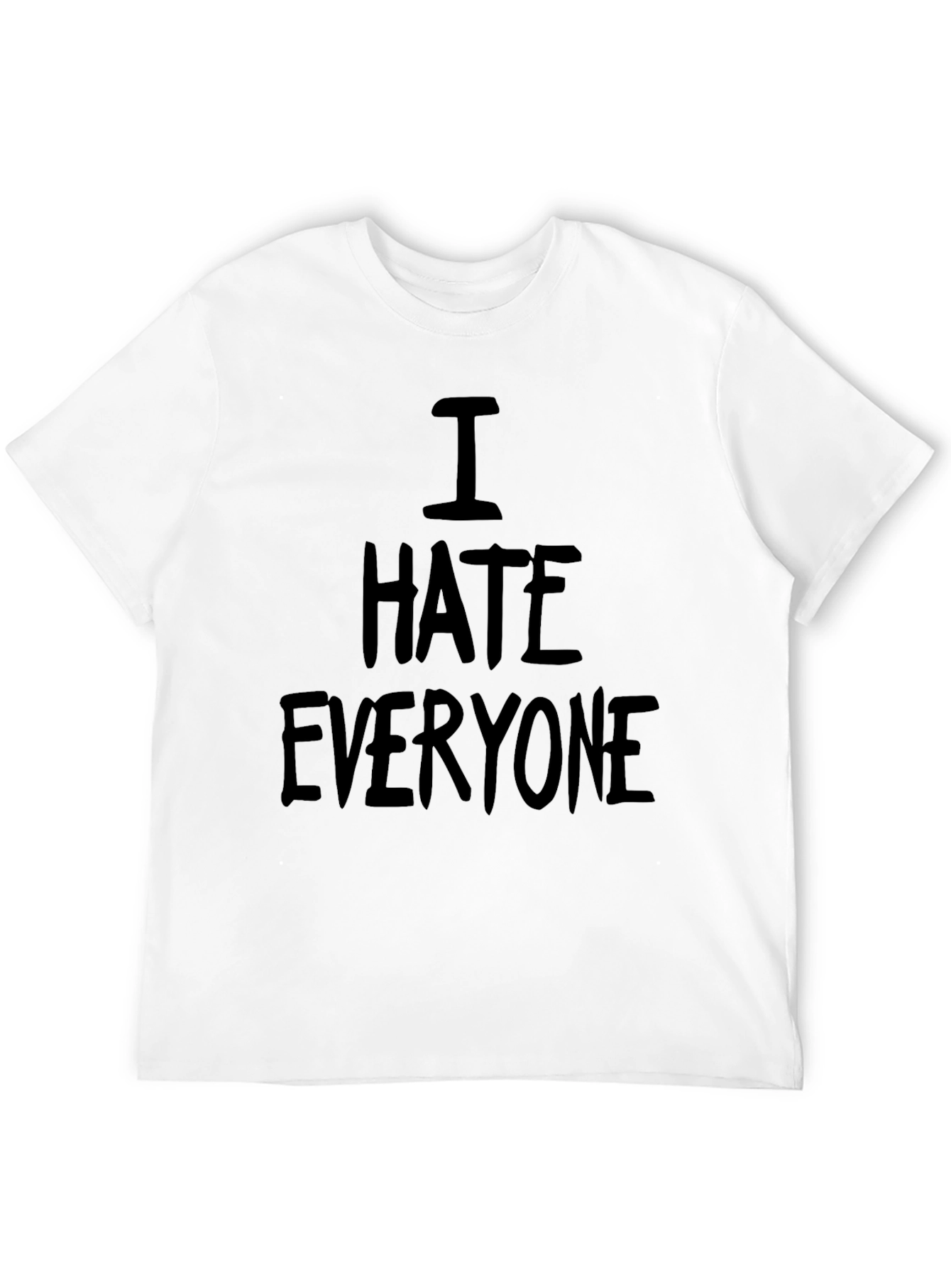 Black I Hate Everyone Black Graphic T-Shirt view 12