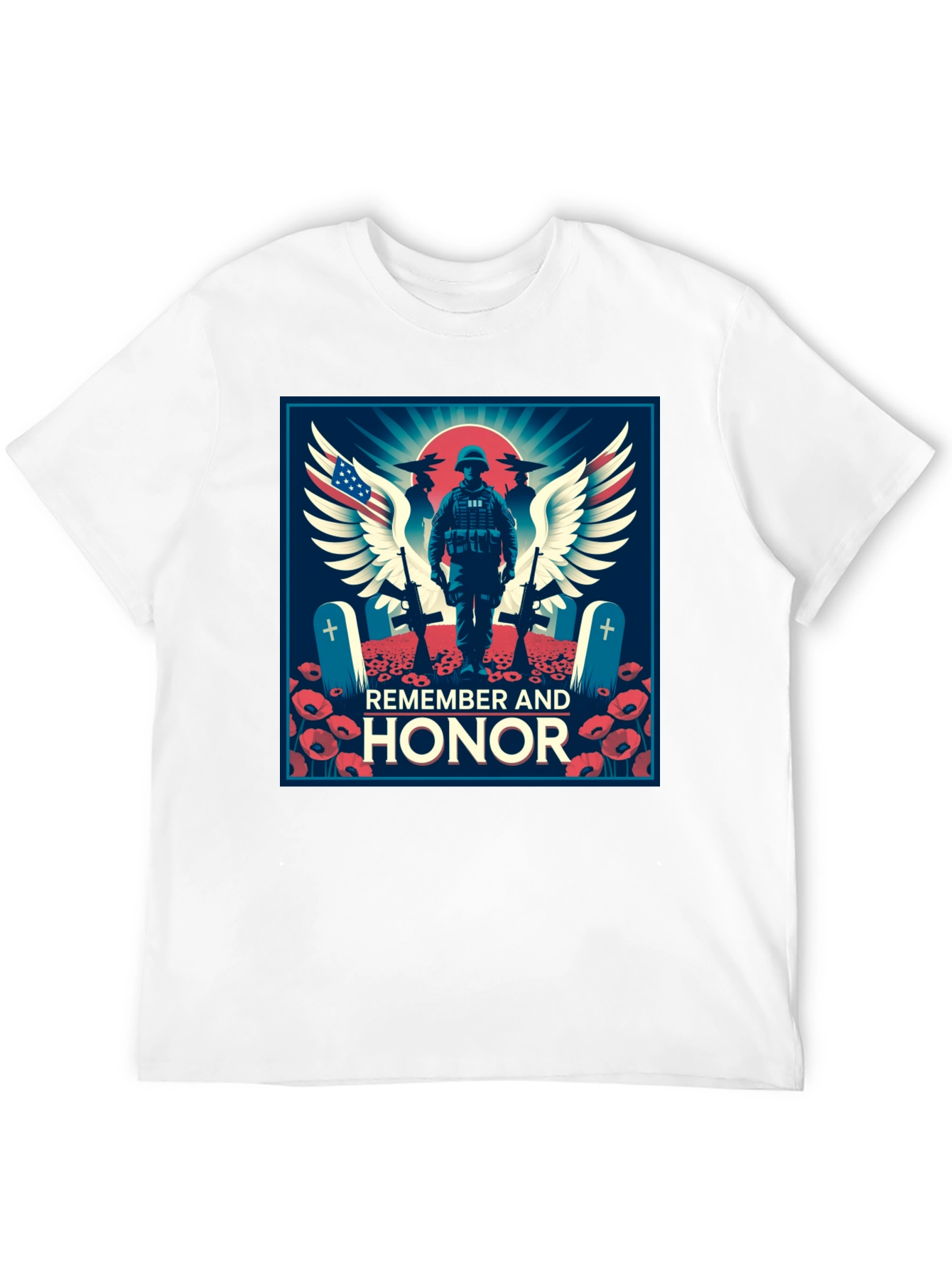 Black Remember & Honor T-Shirt, Patriotic Graphic Tee view 12