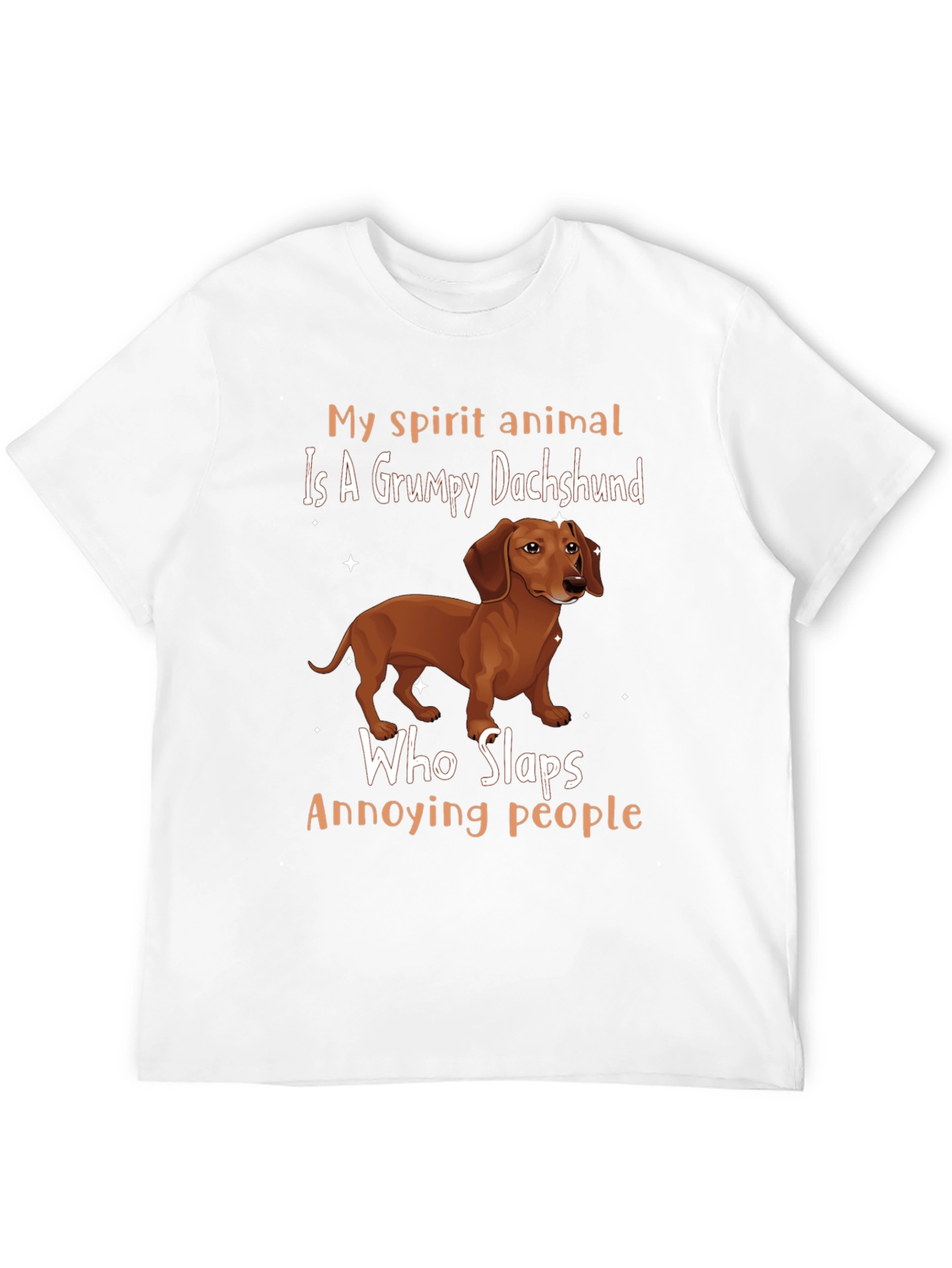 Black Grumpy Dachshund Slaps Annoying People T-Shirt view 12