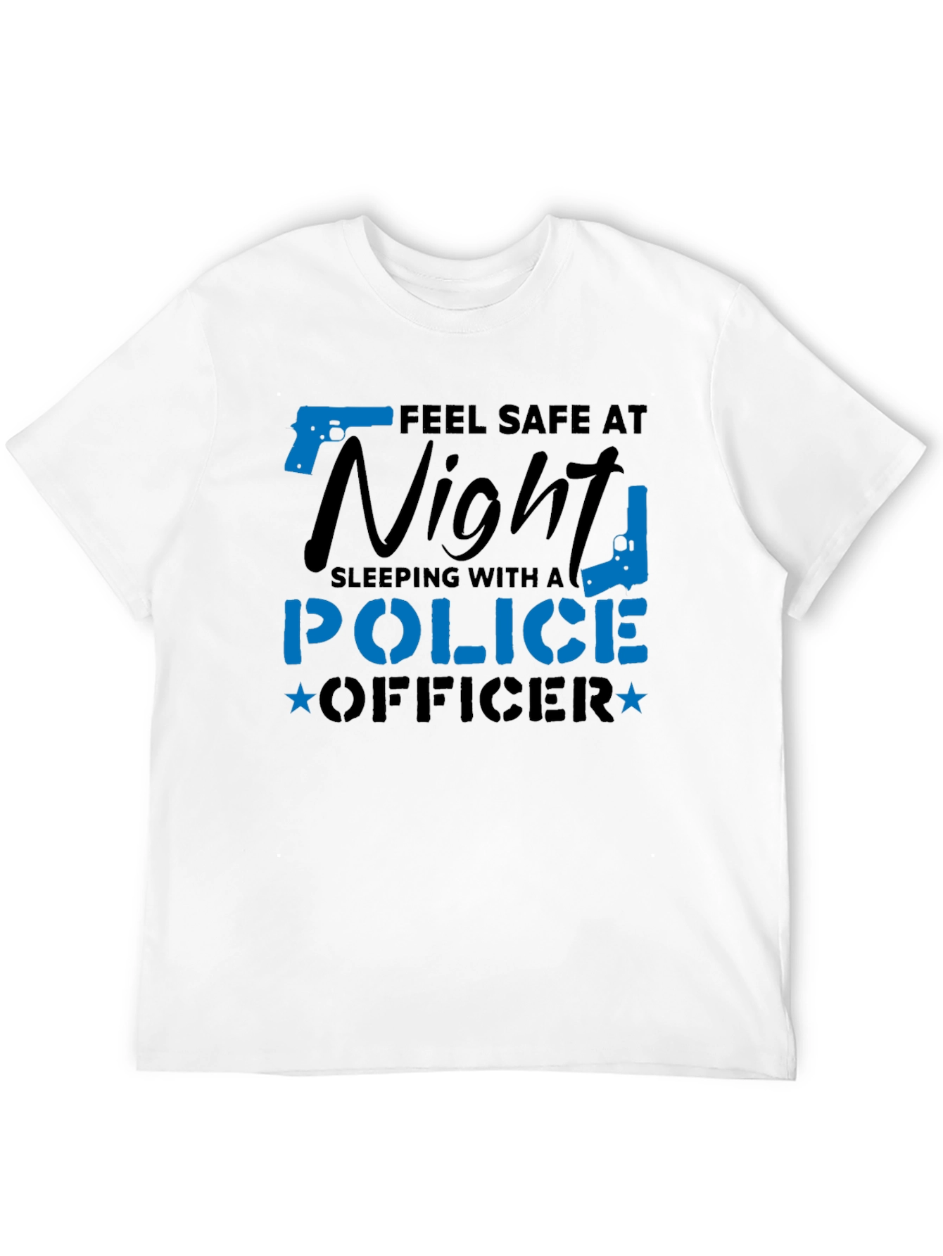 Black Feel Safe Police Officer Novelty Graphic Tee view 12