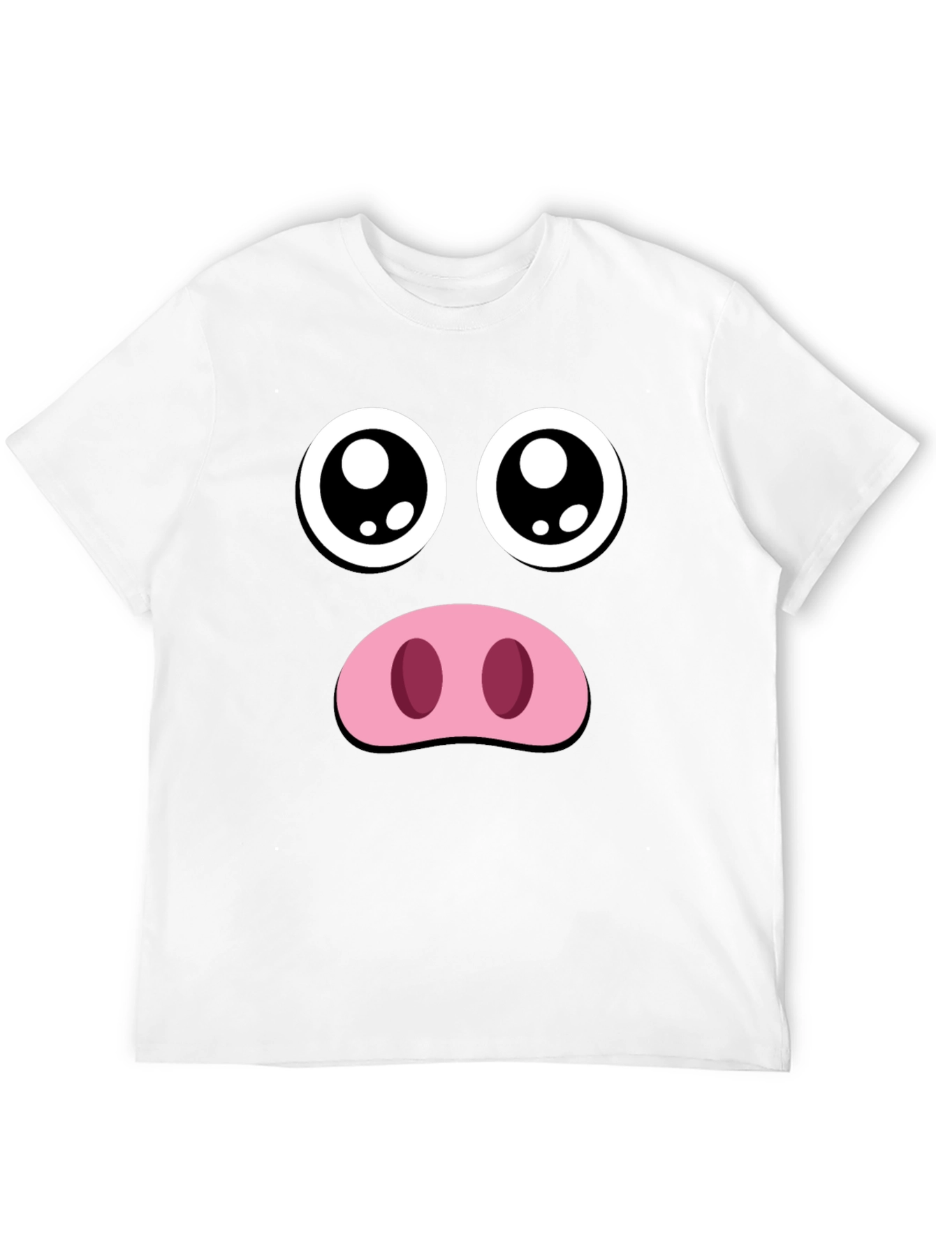 Black Funny Pig Face T-Shirt view 12