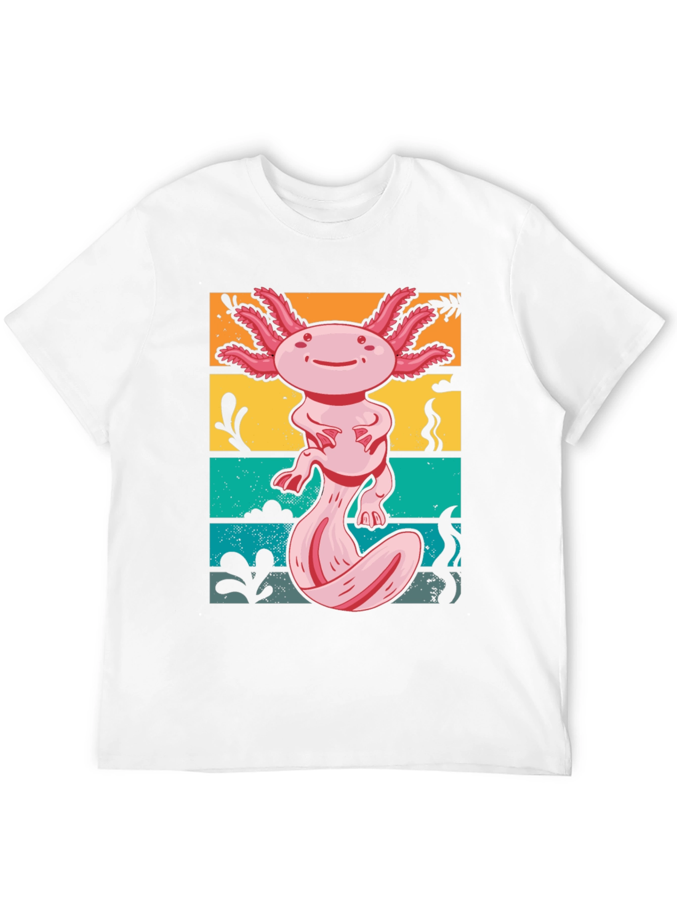 Black Axolotl Retro Graphic Tee - Men's Black T-Shirt view 12