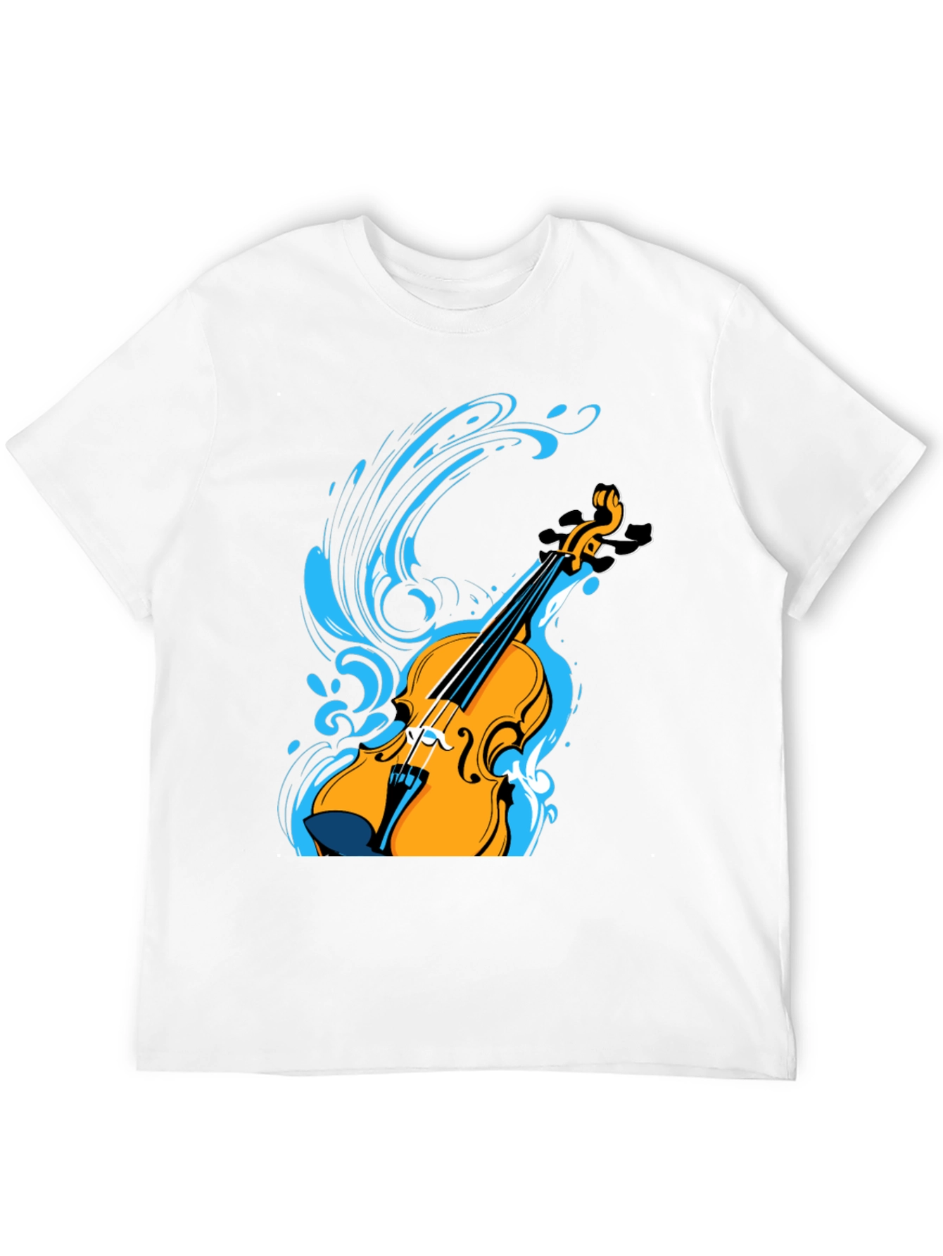 Black Violin Splash Graphic Tee - Black Cotton Blend Shirt view 12